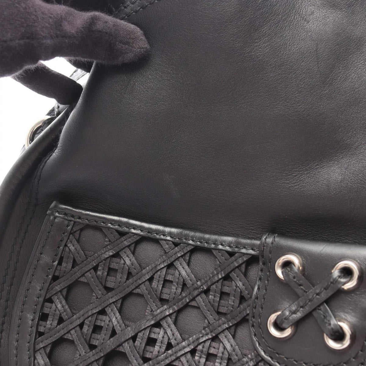 Christian Dior Black Leather Handbag Shoulder Bag (Pre-Owned)