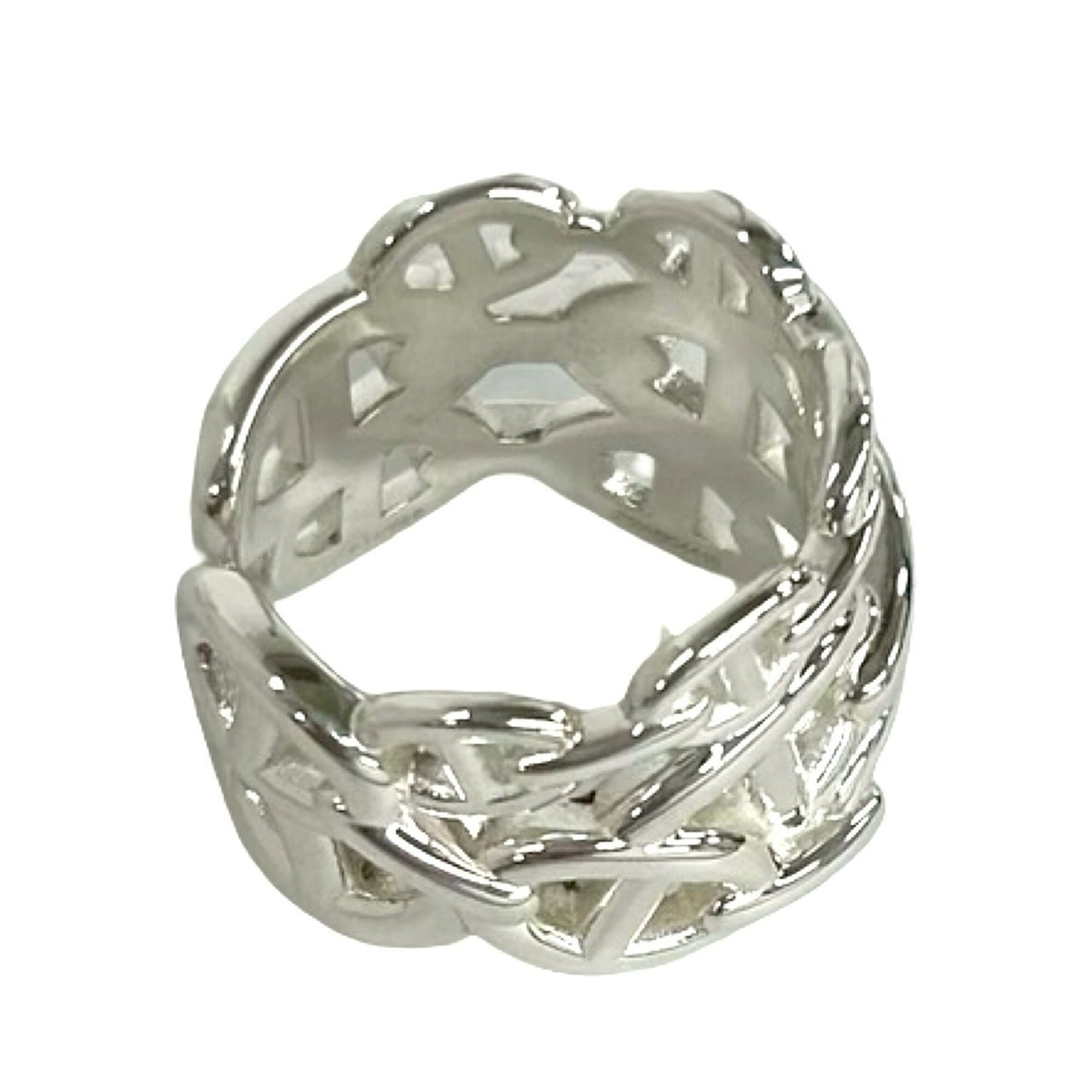 Hermes Silver Silver 925 Band Ring (Pre-Owned)