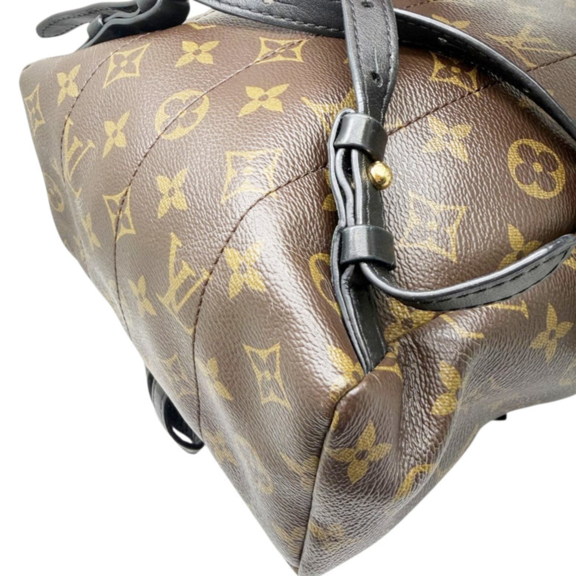 Louis Vuitton Black Brown Monogram Leather Backpack (Pre-Owned)