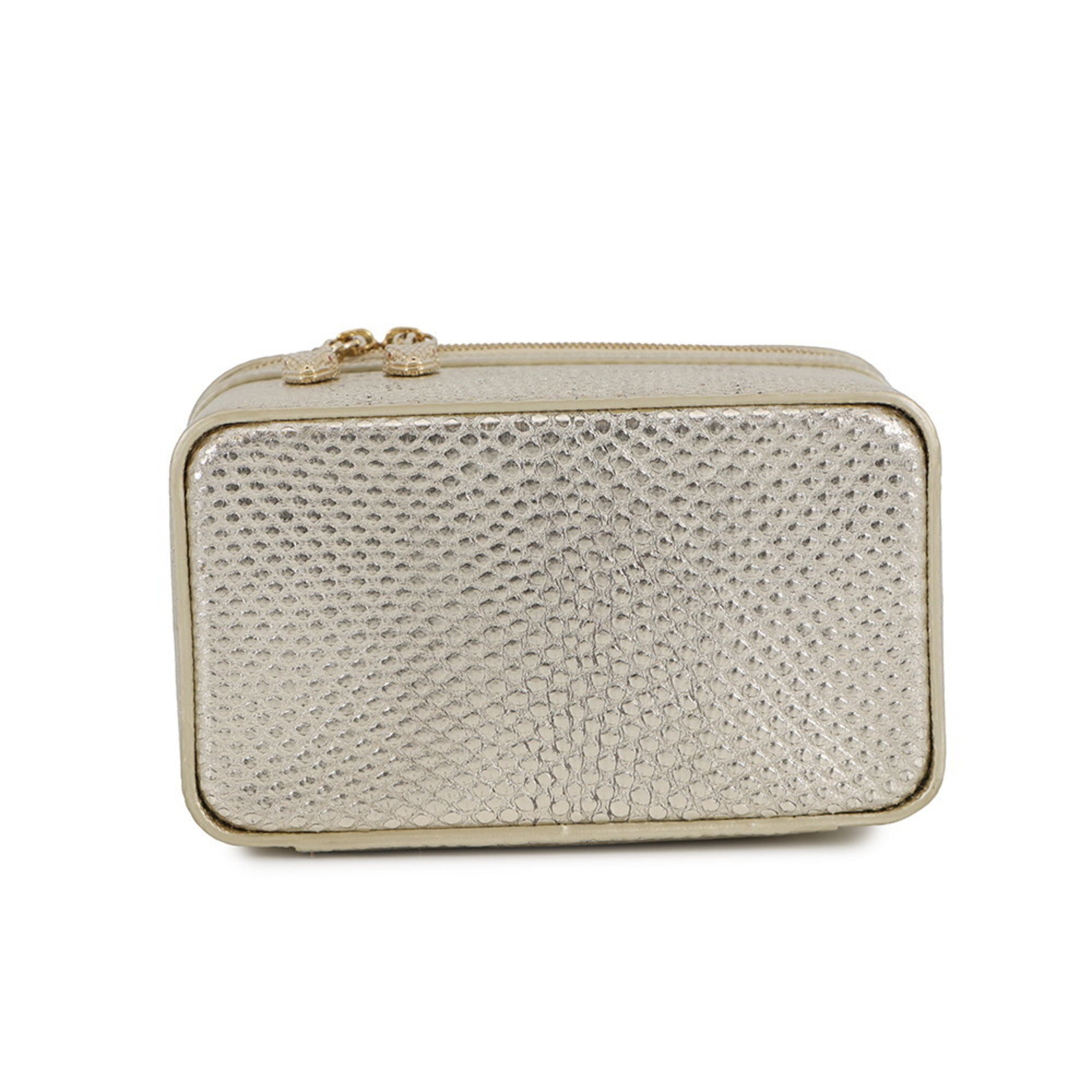 Bvlgari Champagne Gold Leather Handbag Vanity Bag (Pre-Owned)