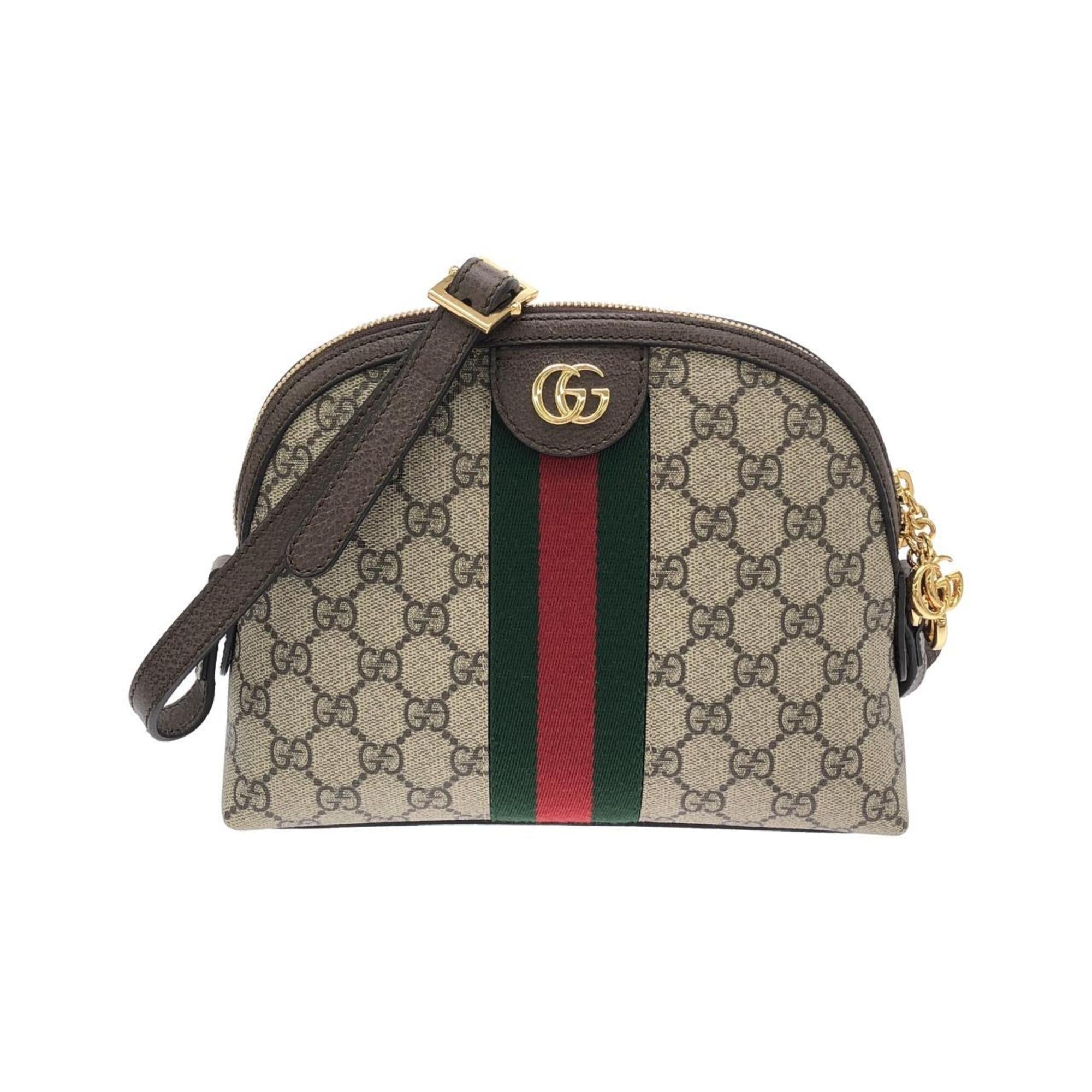 Gucci Ophidia Beige Brown Gg Supreme Leather Shoulder Bag (Pre-Owned)