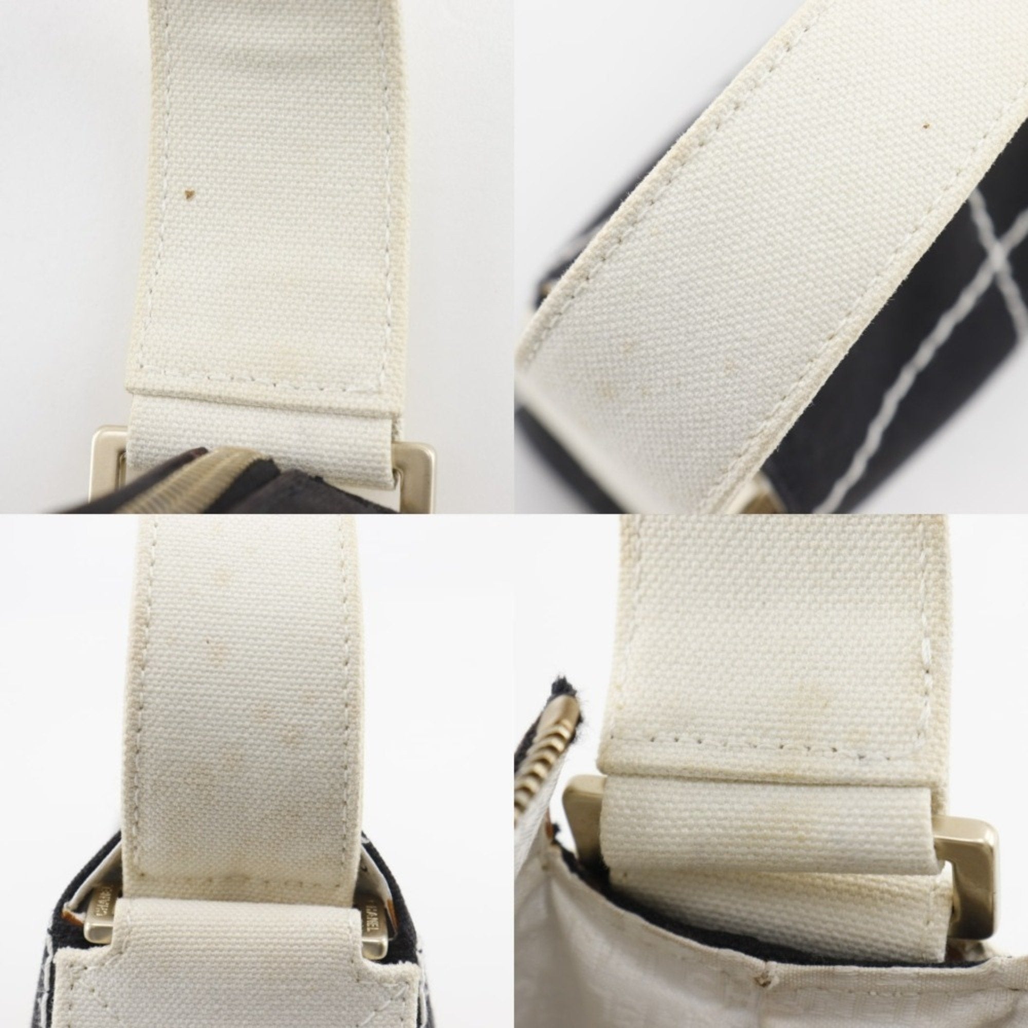 Chanel Chocolate Bar Black Canvas Shoulder Bag (Pre-Owned)