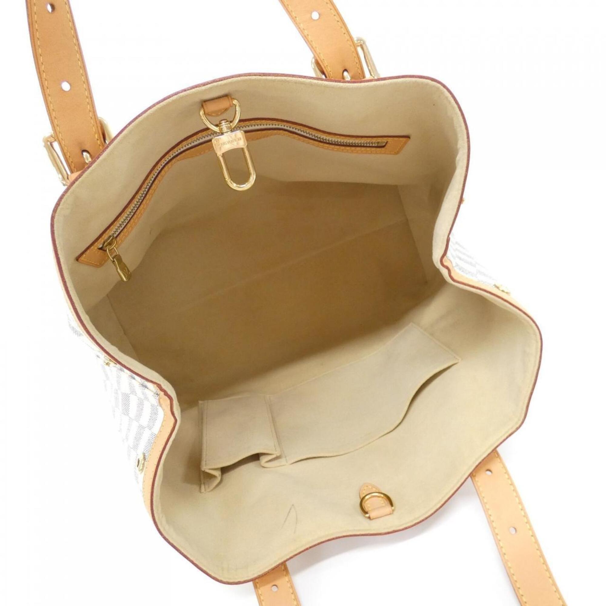 Louis Vuitton Azur White Coated Canvas Handbag (Pre-Owned)