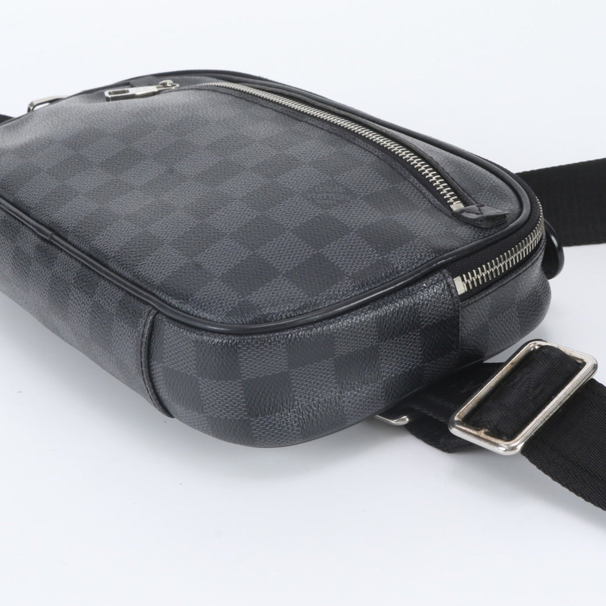 Louis Vuitton Black Leather Coated Canvas Pouch Sling Bag (Pre-Owned)