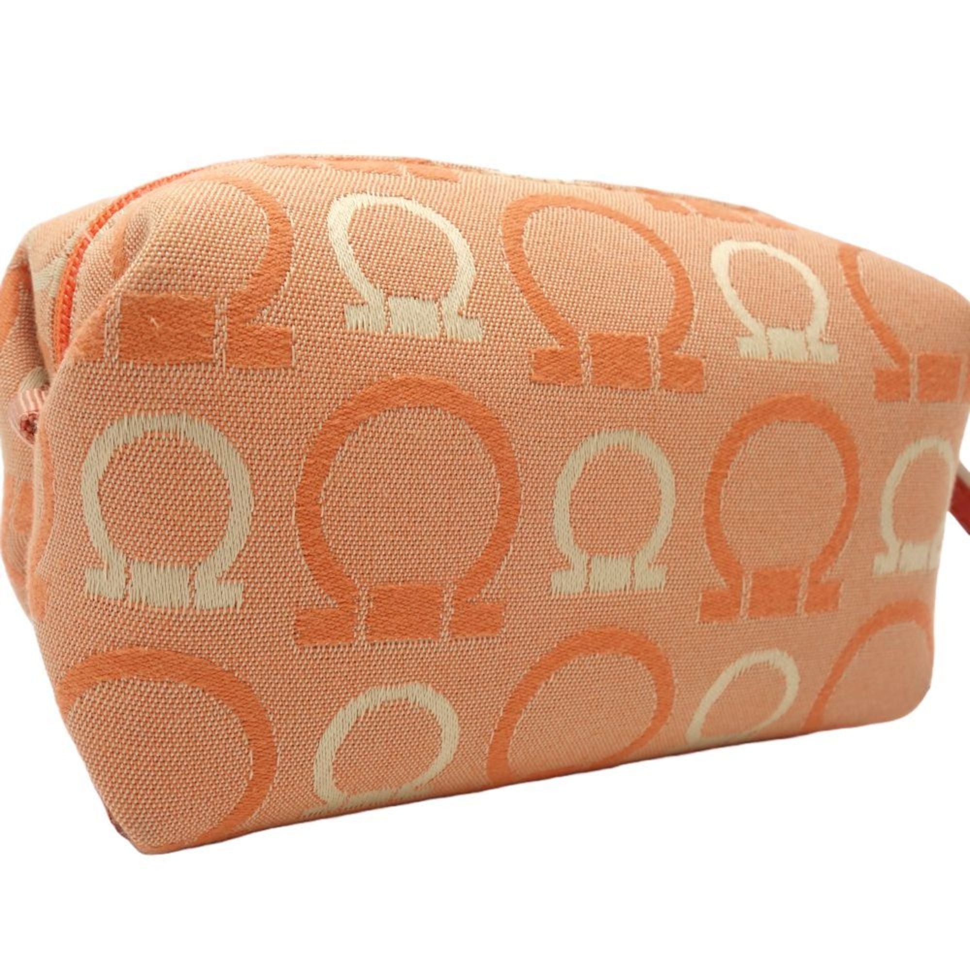 Salvatore Ferragamo Orange Canvas Pouch (Pre-Owned)