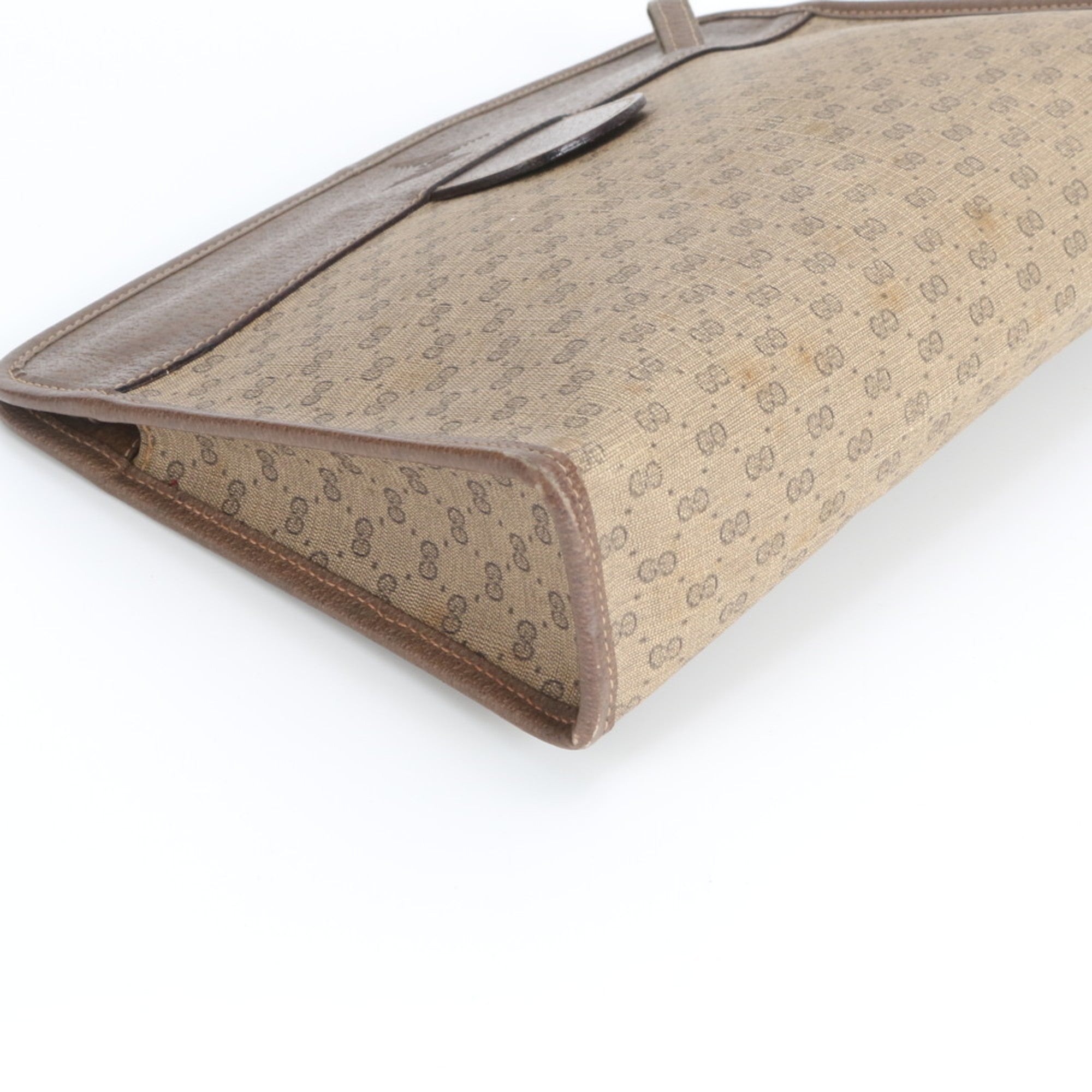 Gucci Brown Micro Gg Leather Coated Canvas Leather Pouch (Pre-Owned)