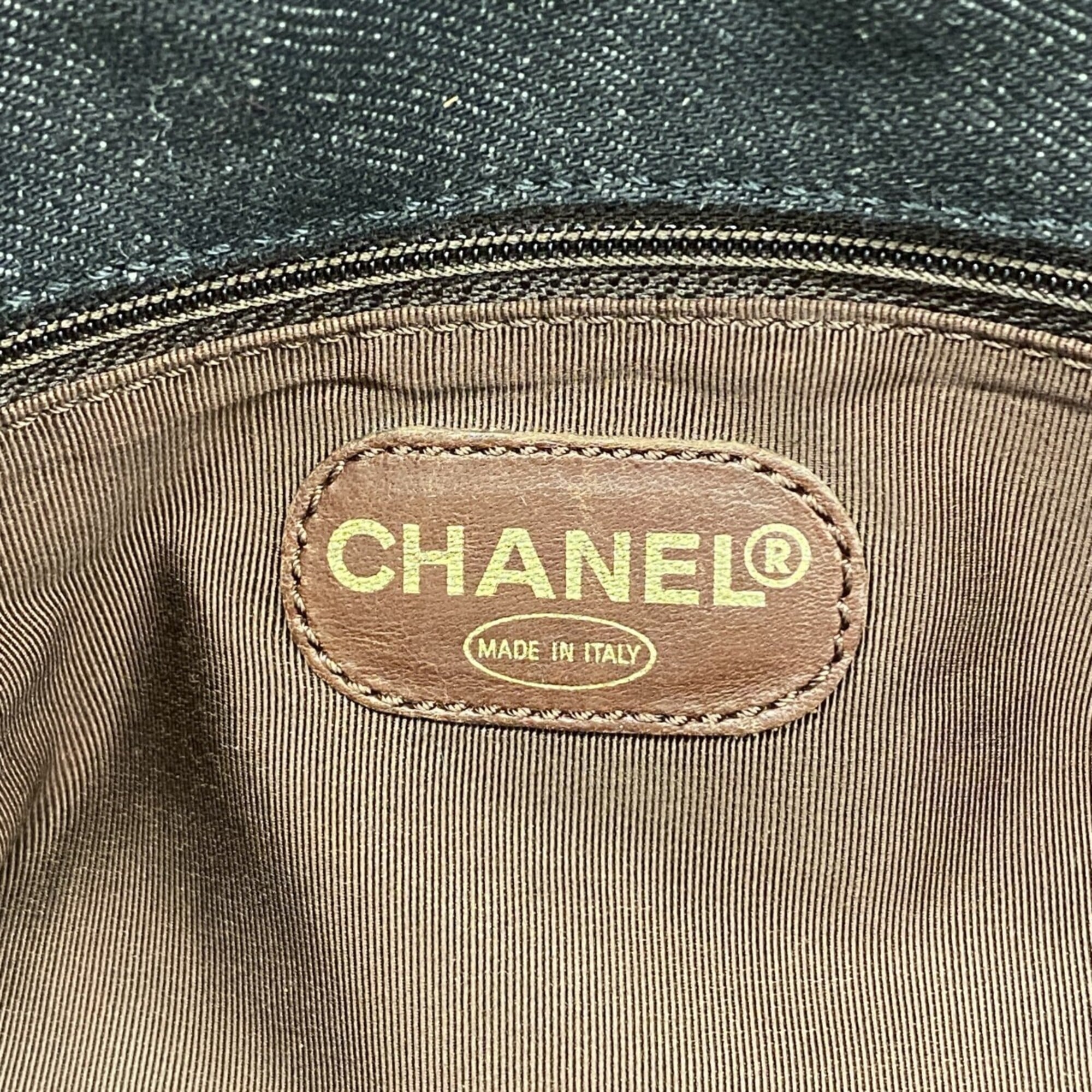 Chanel Black Brown Denim Tote Bag (Pre-Owned)
