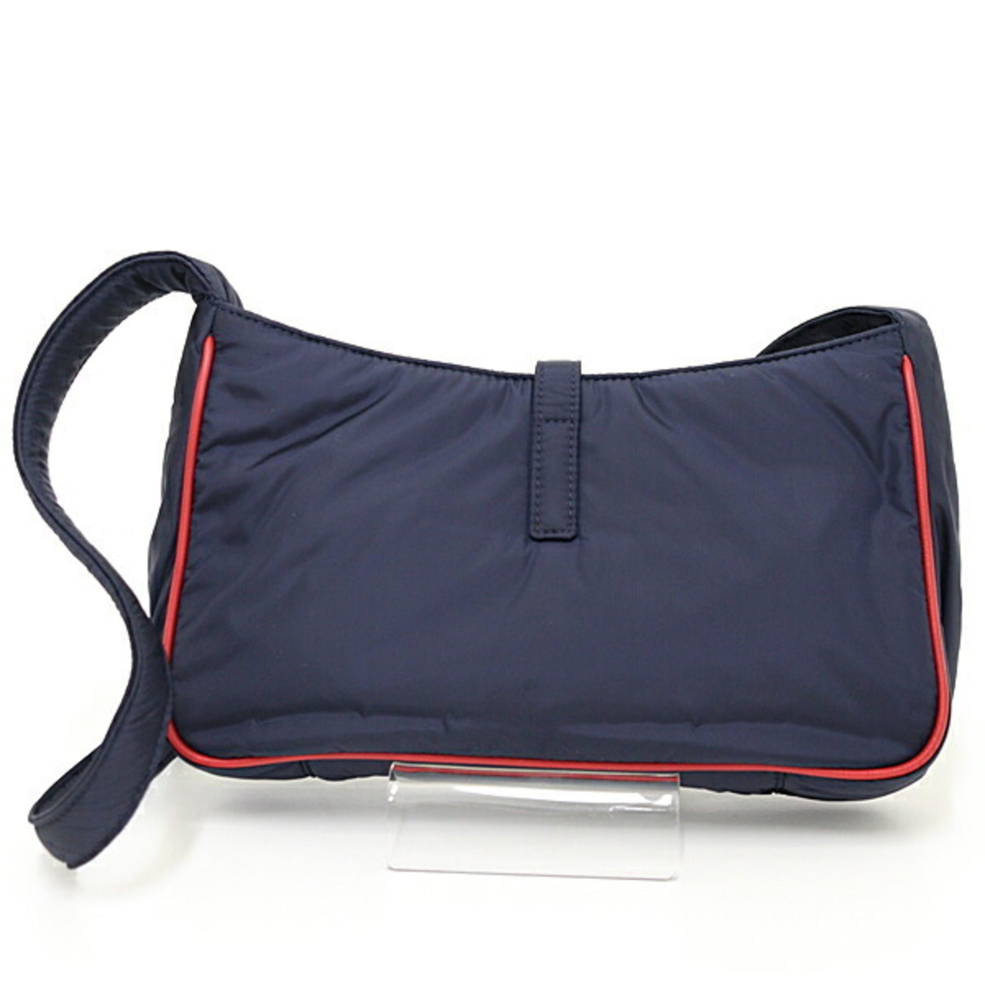 Saint Laurent Navy Red Color Leather Shoulder Bag (Pre-Owned)