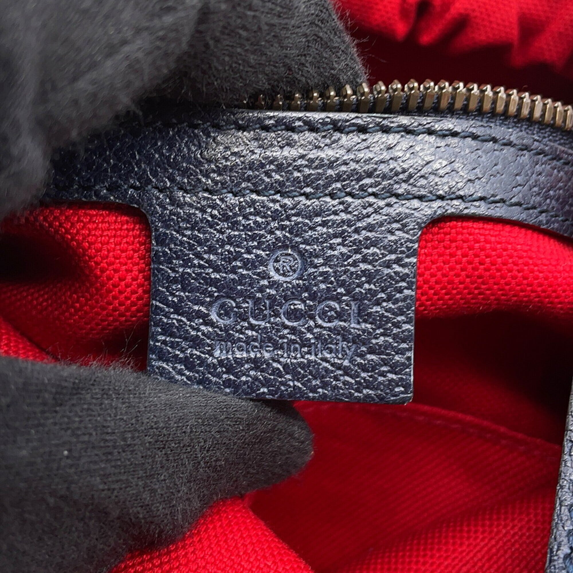 Gucci Navy Red Color Wool Backpack (Pre-Owned)
