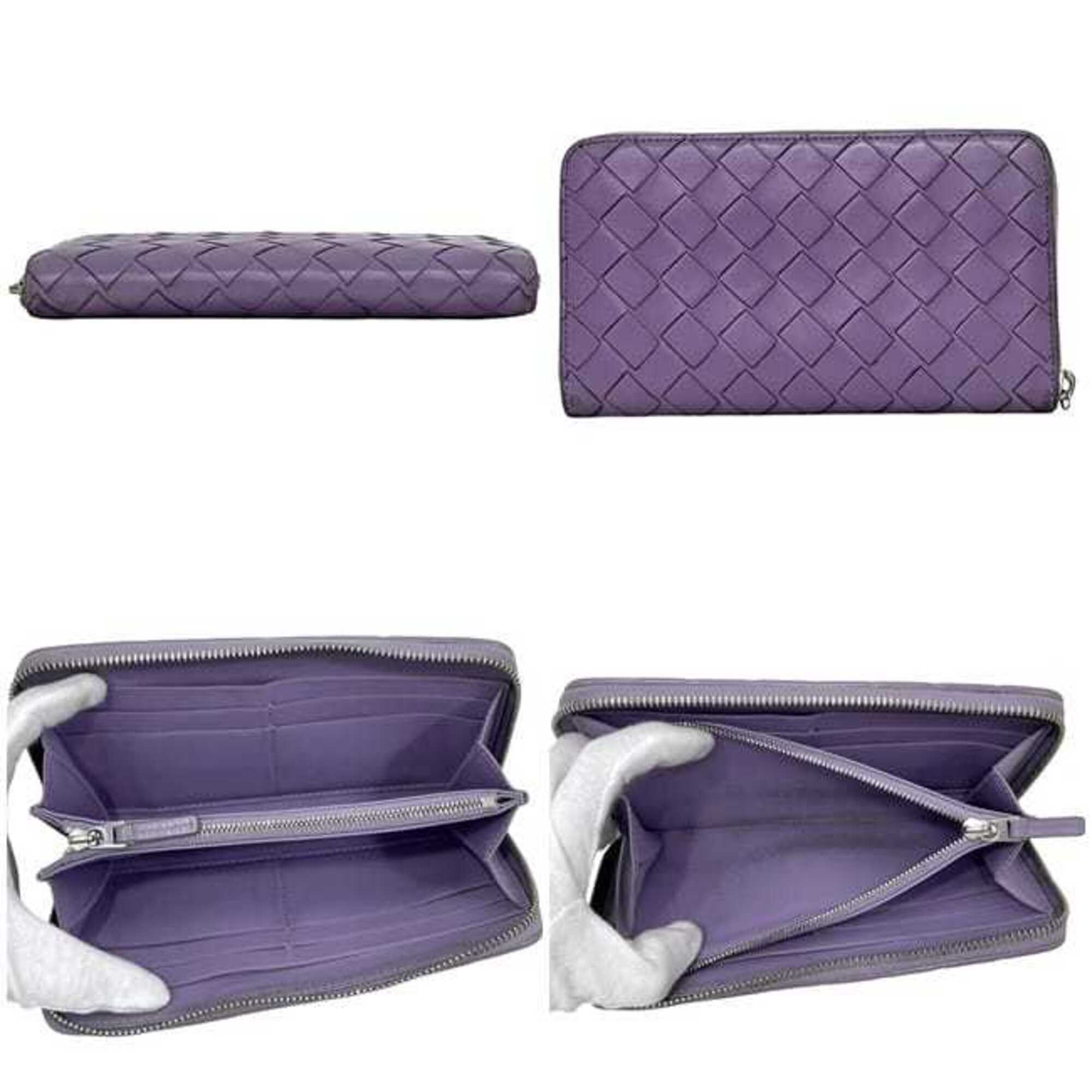 Bottega Veneta Purple Intrecciato Long Wallet (Bi-Fold) (Pre-Owned)
