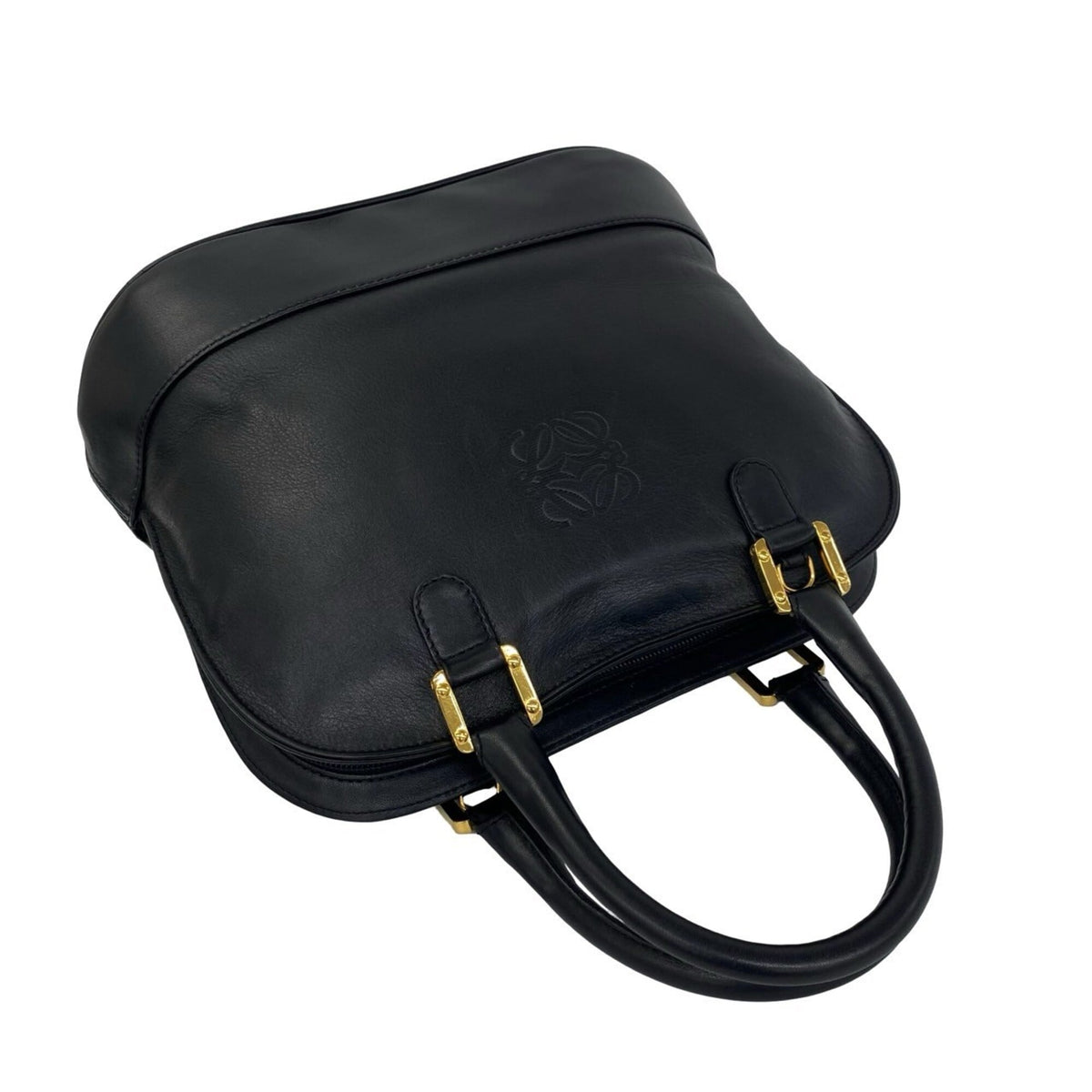 Loewe Black Leather Boston Bag Handbag (Pre-Owned)