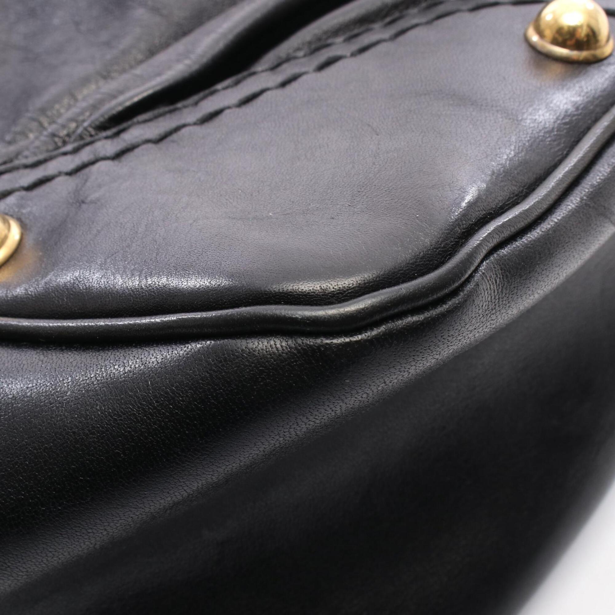 Gucci Black Leather Handbag Shoulder Bag (Pre-Owned)