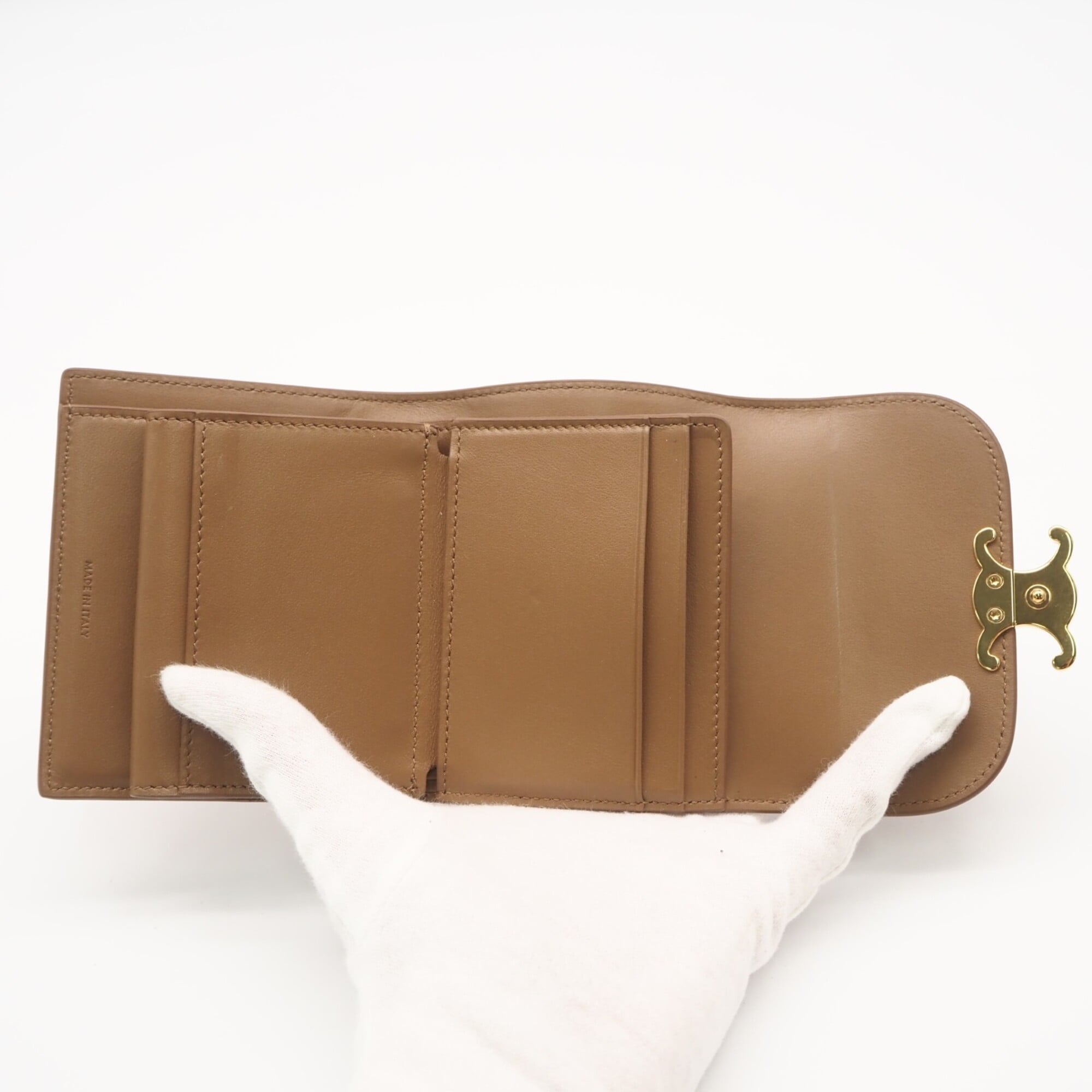 Celine Brown Leather Wallet (Tri-Fold) (Pre-Owned)