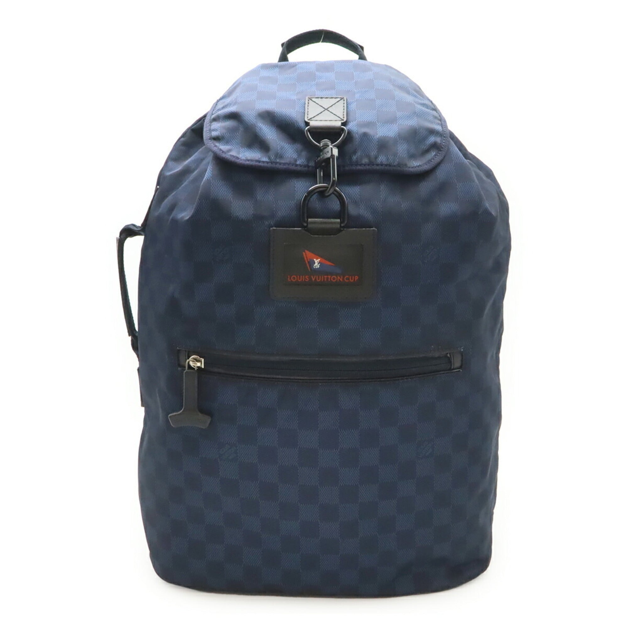 Louis Vuitton Navy Nylon Leather Backpack (Pre-Owned)