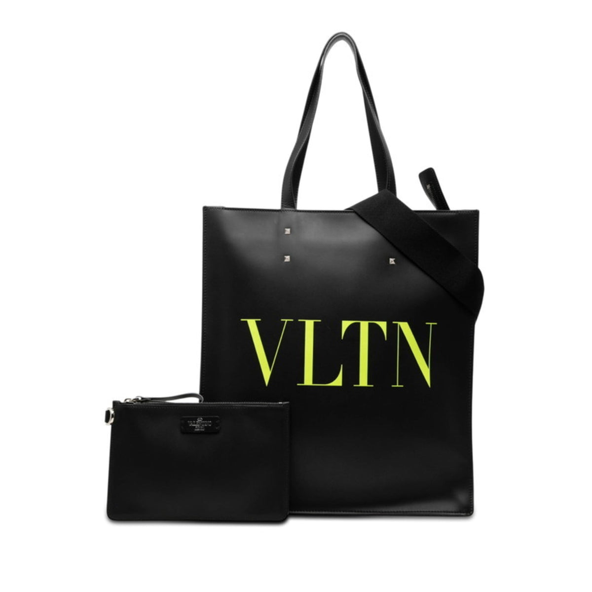 Valentino Black Leather Handbag Tote Bag (Pre-Owned)