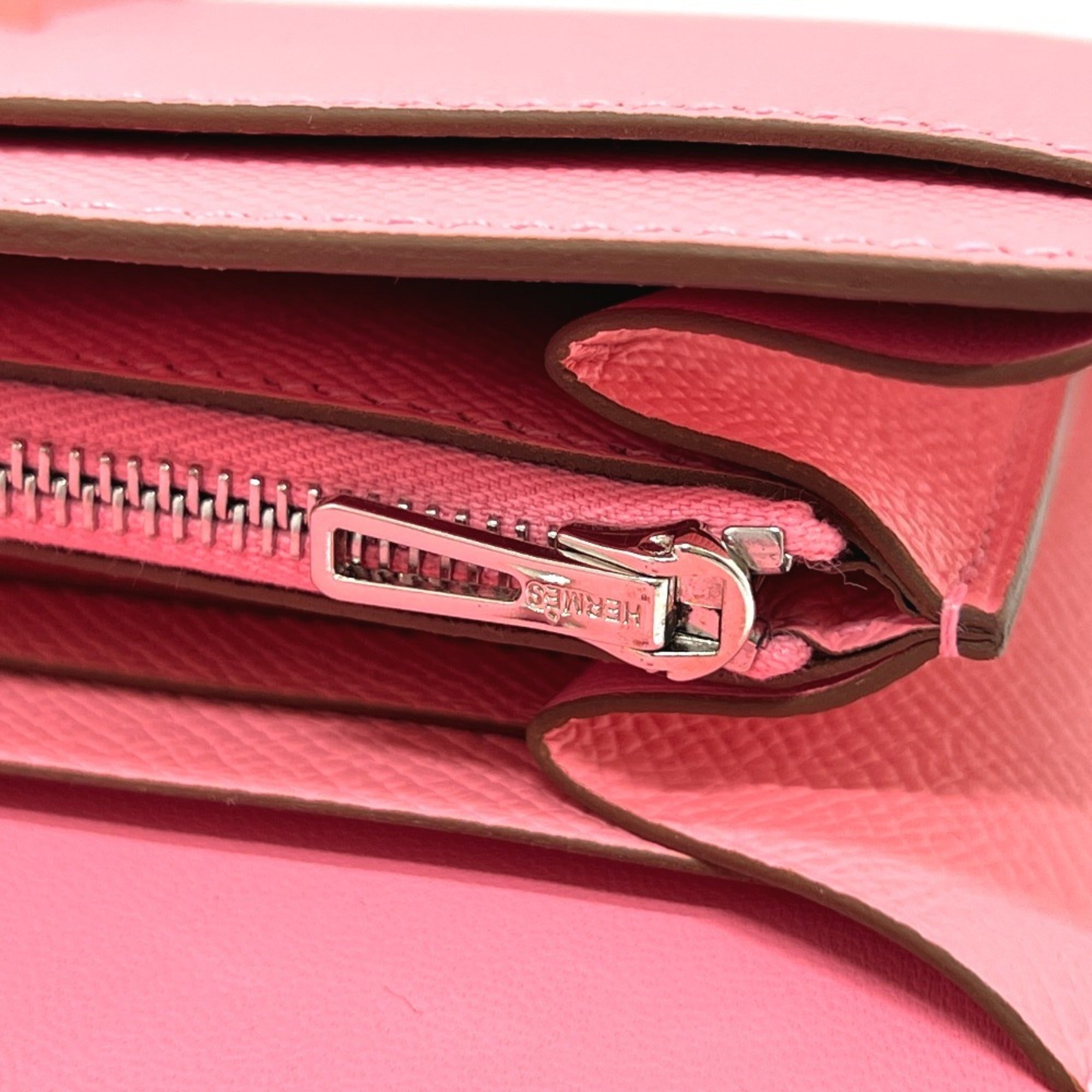 Hermes Pink Rose Confetti Epsom Leather Chain/Shoulder Wallet (Pre-Owned)