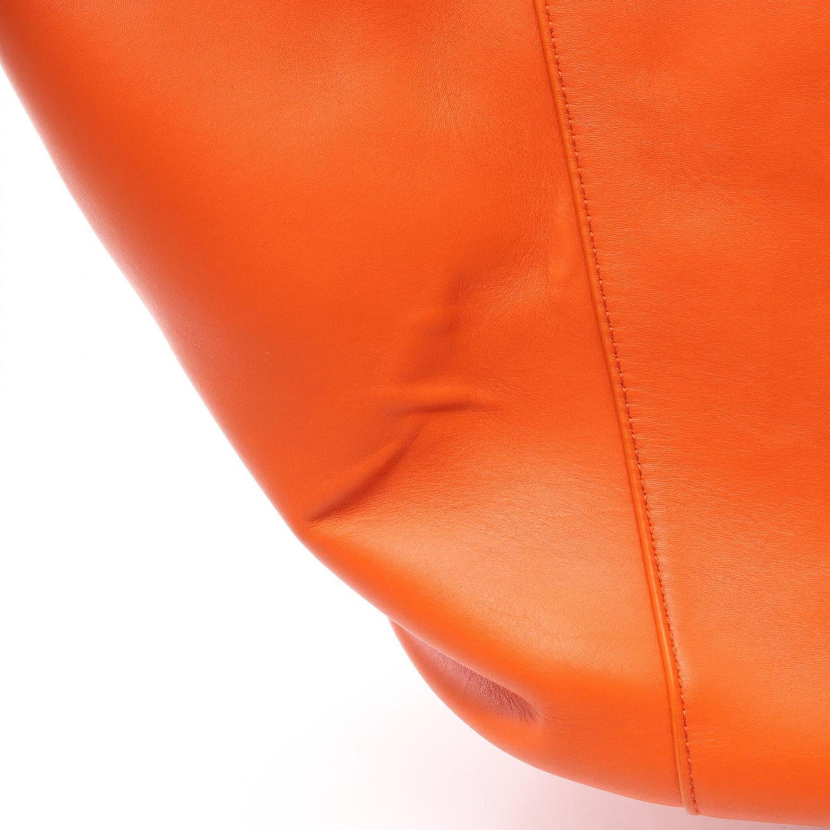 Bottega Veneta Orange Leather Basket Handbag Pouch Tote Bag (Pre-Owned)