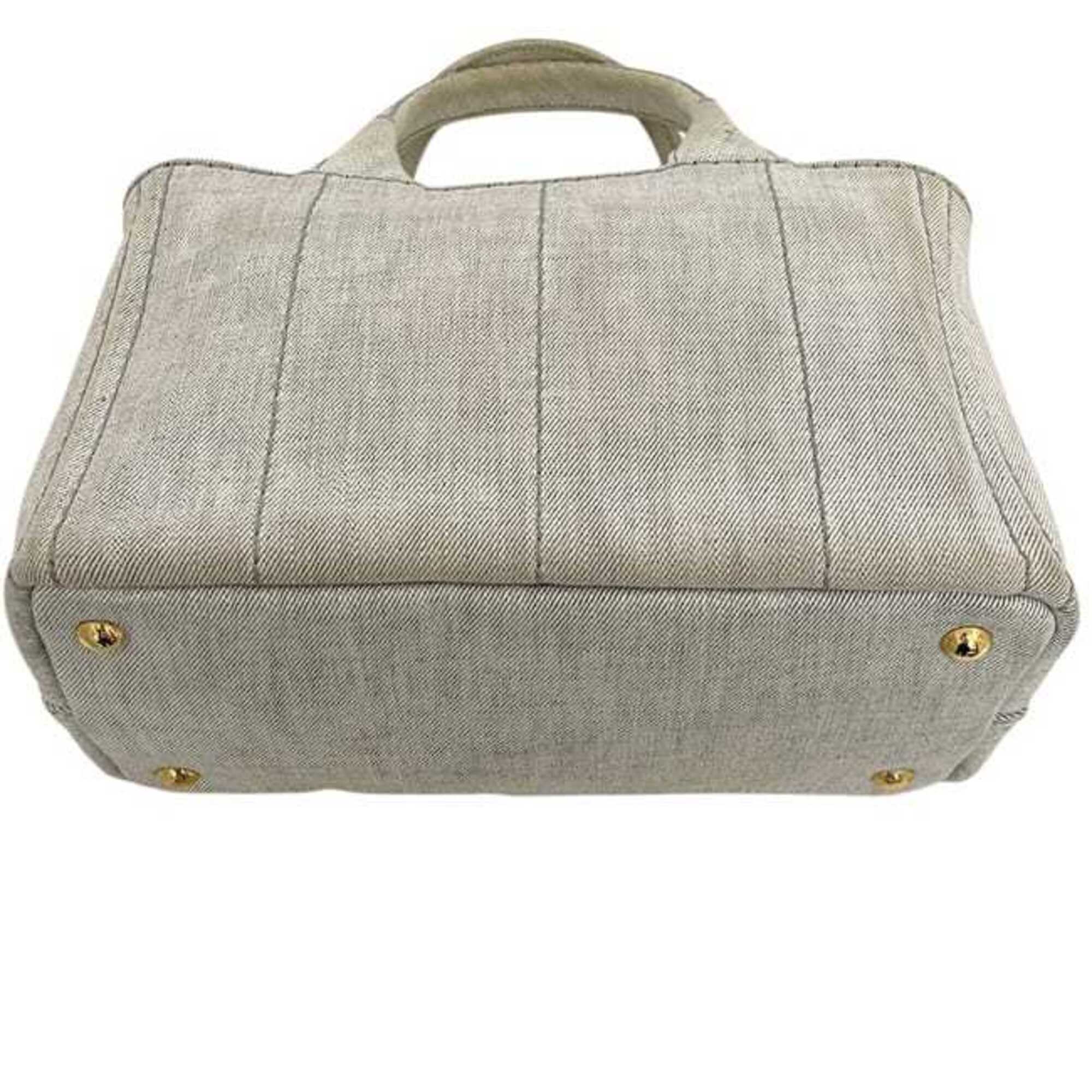 Prada Canapa Gray Canapa Handbag Tote Bag (Pre-Owned)