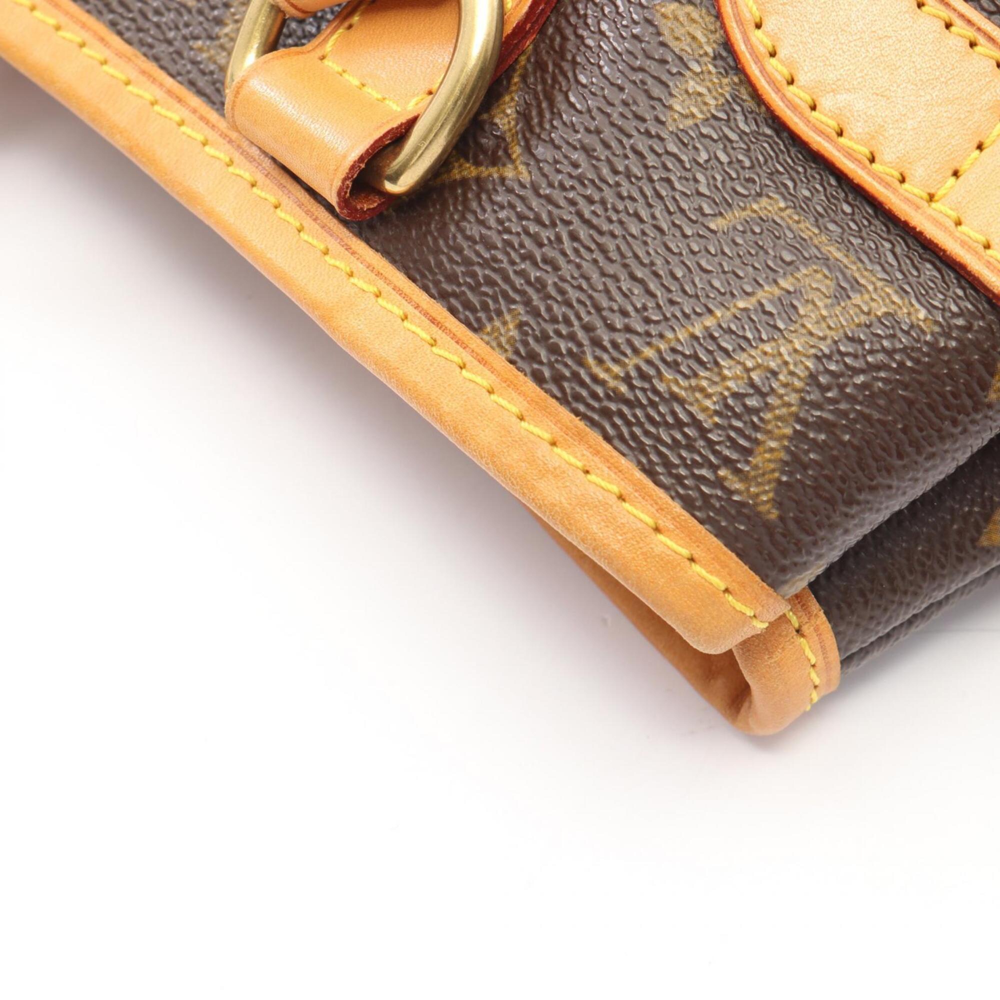 Louis Vuitton Brown Coated Canvas Leather Handbag Tote Bag (Pre-Owned)