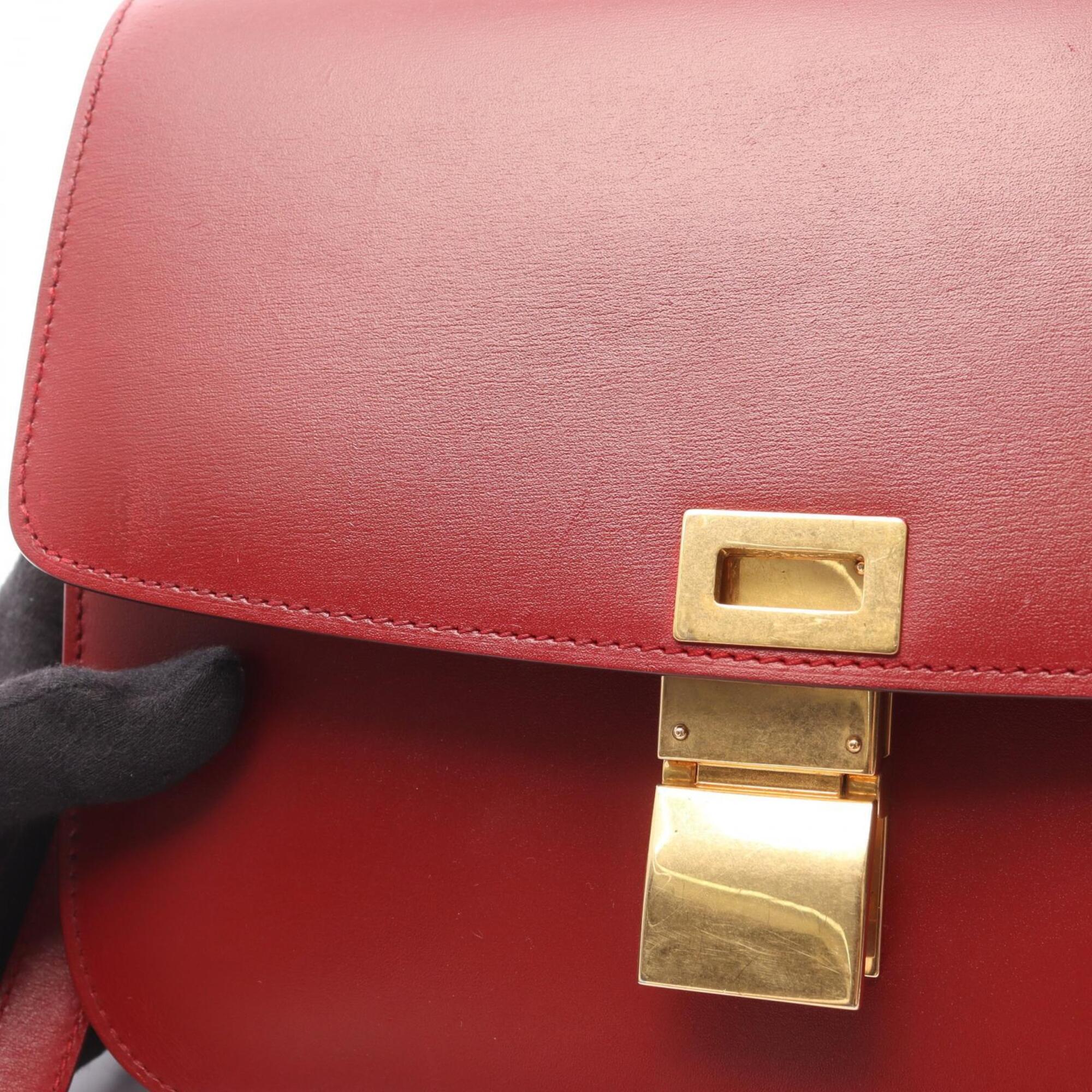 Celine Red Color Leather Handbag Shoulder Bag (Pre-Owned)