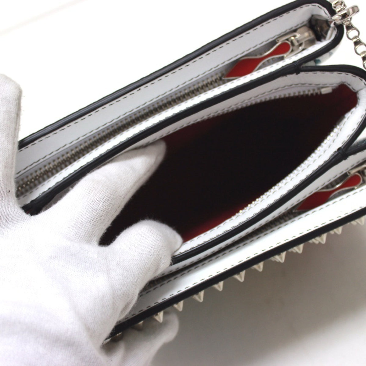 Christian Louboutin Multi-Color White Patent Leather Shoulder Bag (Pre-Owned)