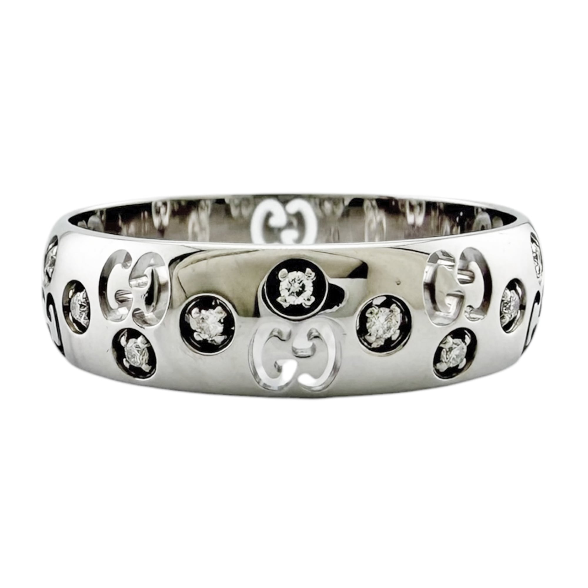 Gucci Icon Silver White Gold (18K) Band Ring (Pre-Owned)