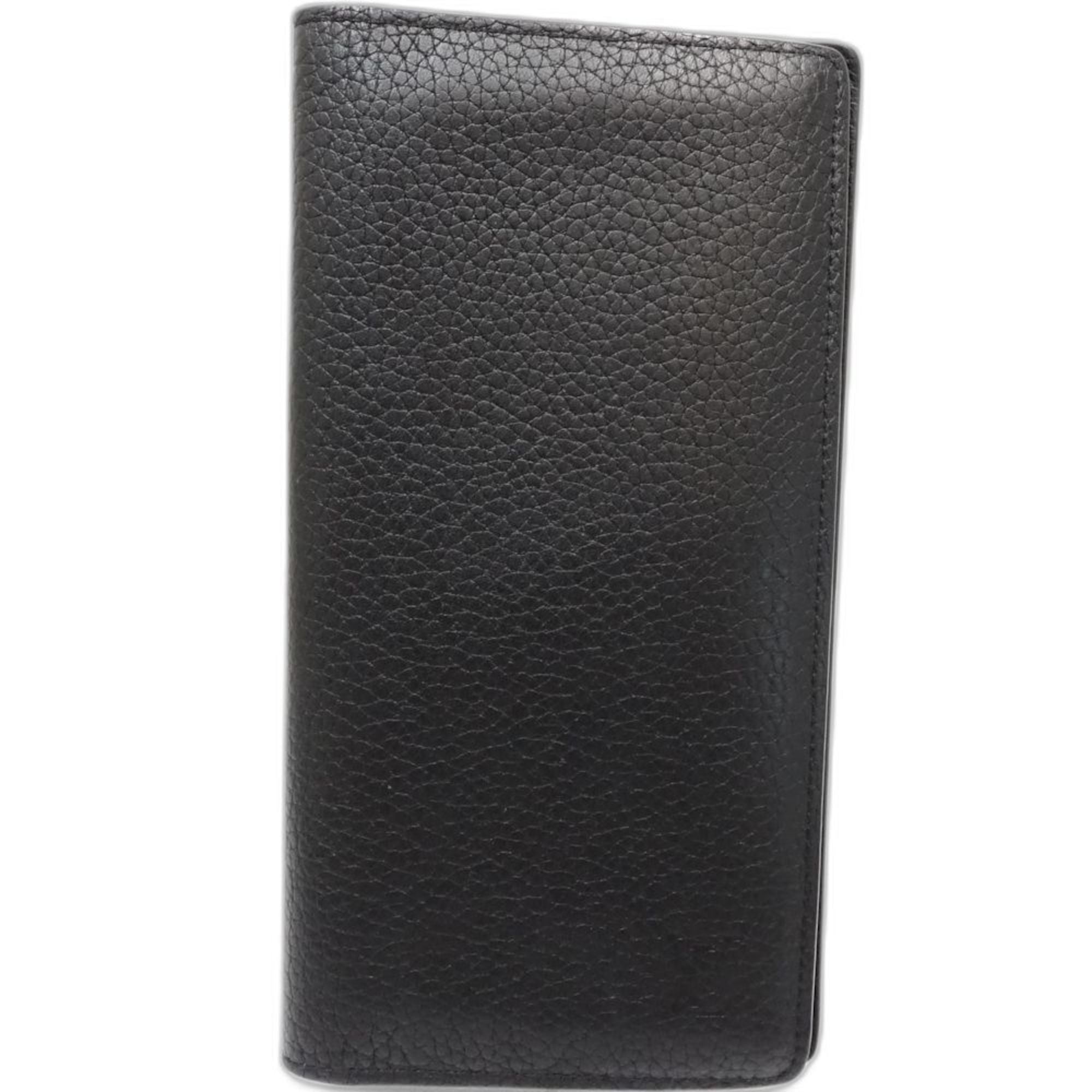 Louis Vuitton Noir Leather Long Wallet (Bi-Fold) (Pre-Owned)