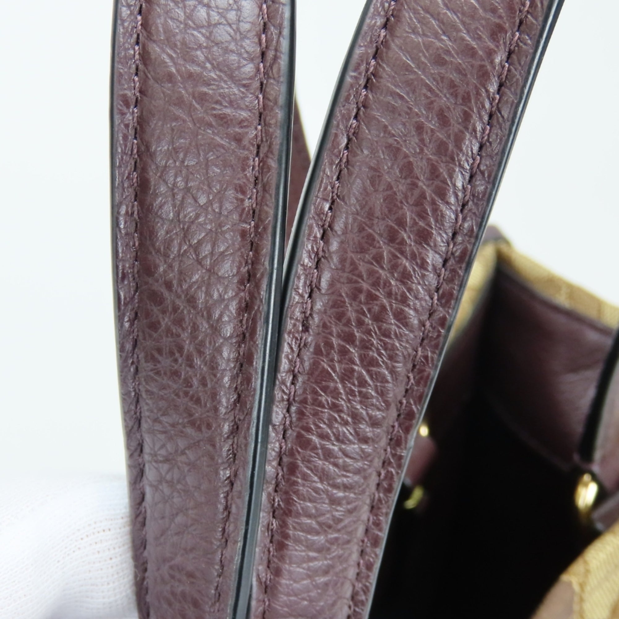 Coach Signature Bordeaux Brown Canvas Leather Tote Bag (Pre-Owned)