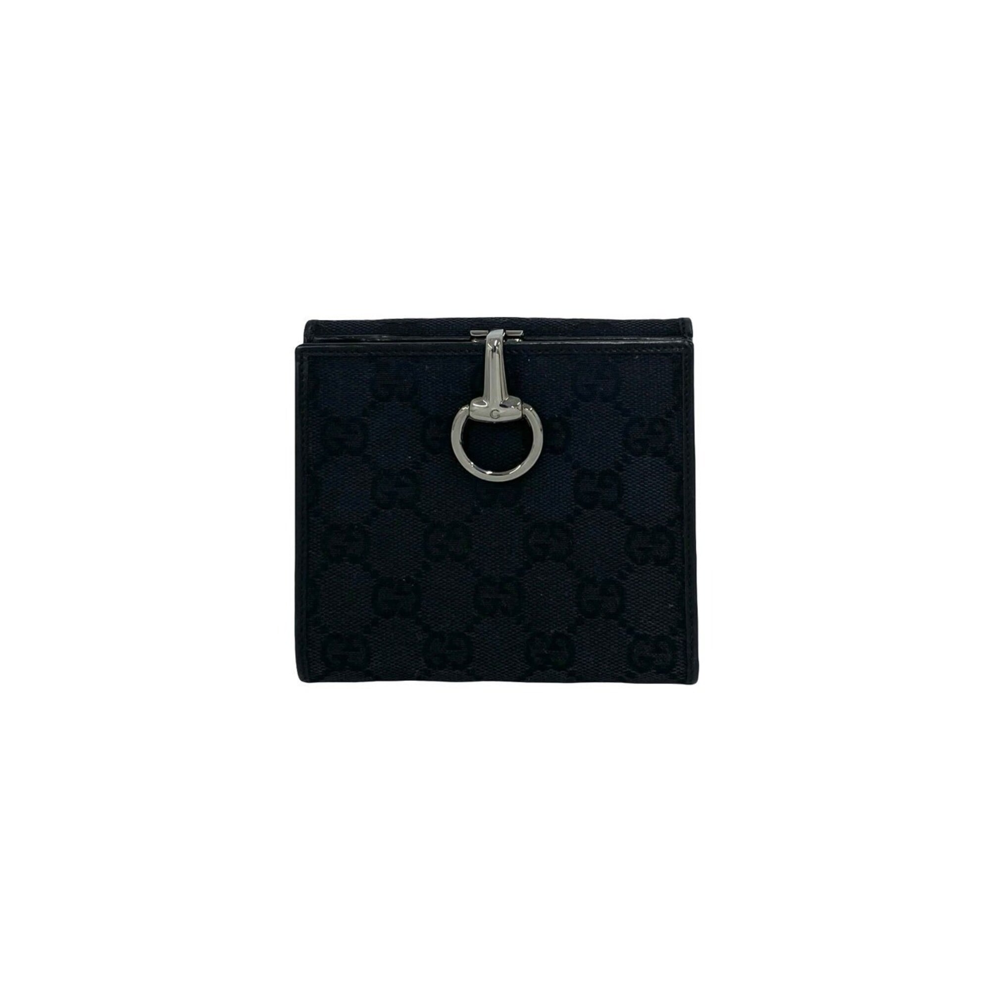 Gucci Black Canvas Leather Wallet (Bi-Fold) (Pre-Owned)