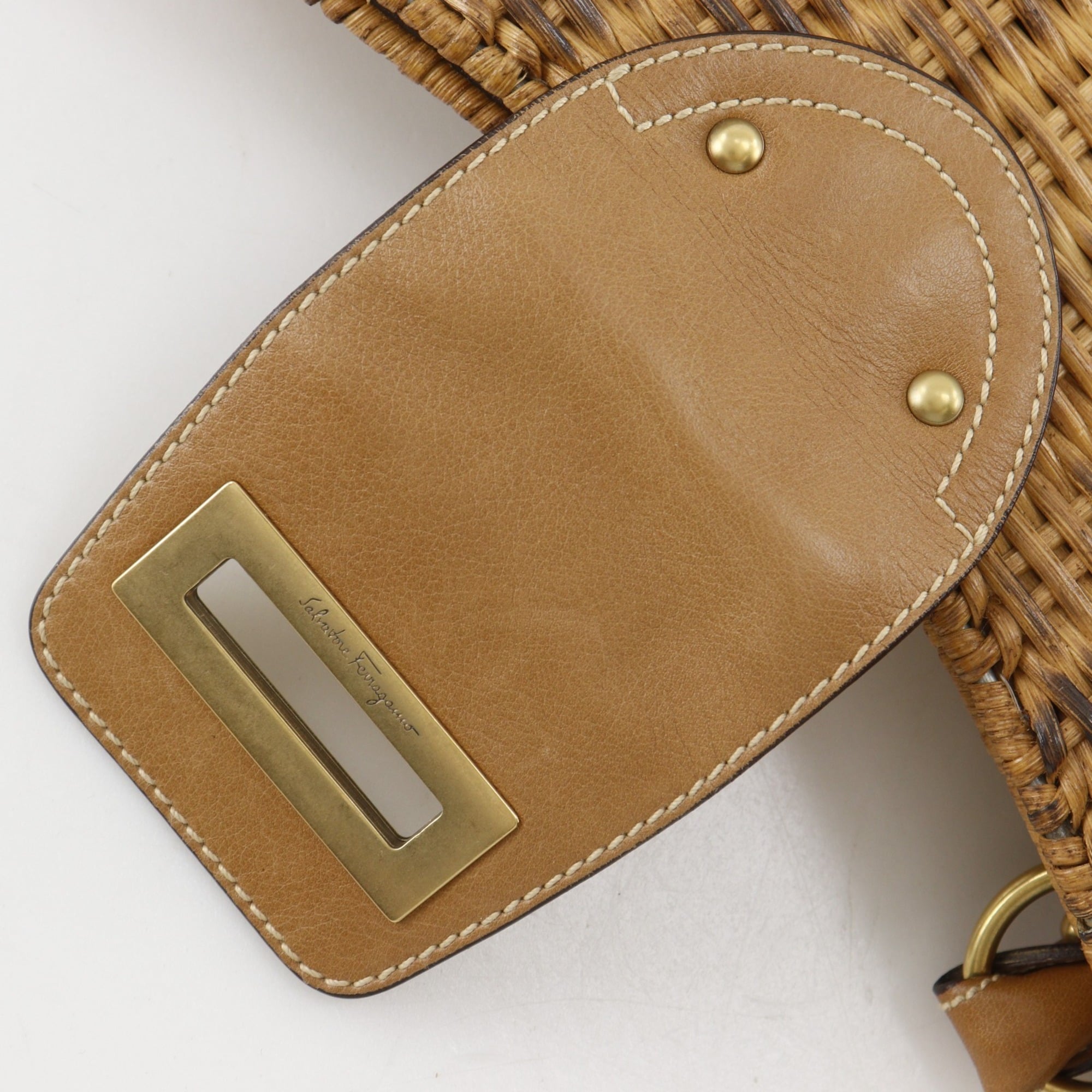 Salvatore Ferragamo Beige Cotton Tote Bag (Pre-Owned)