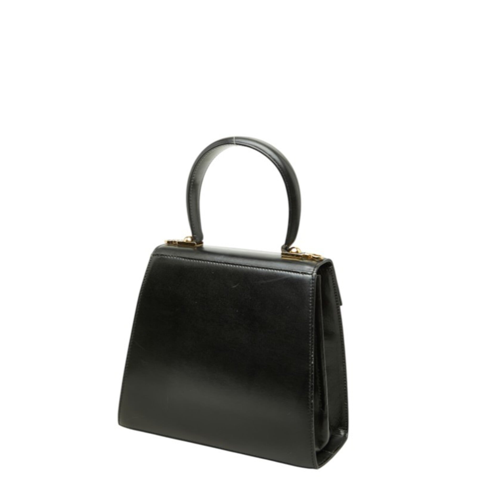 Salvatore Ferragamo Black Leather Handbag Shoulder Bag (Pre-Owned)