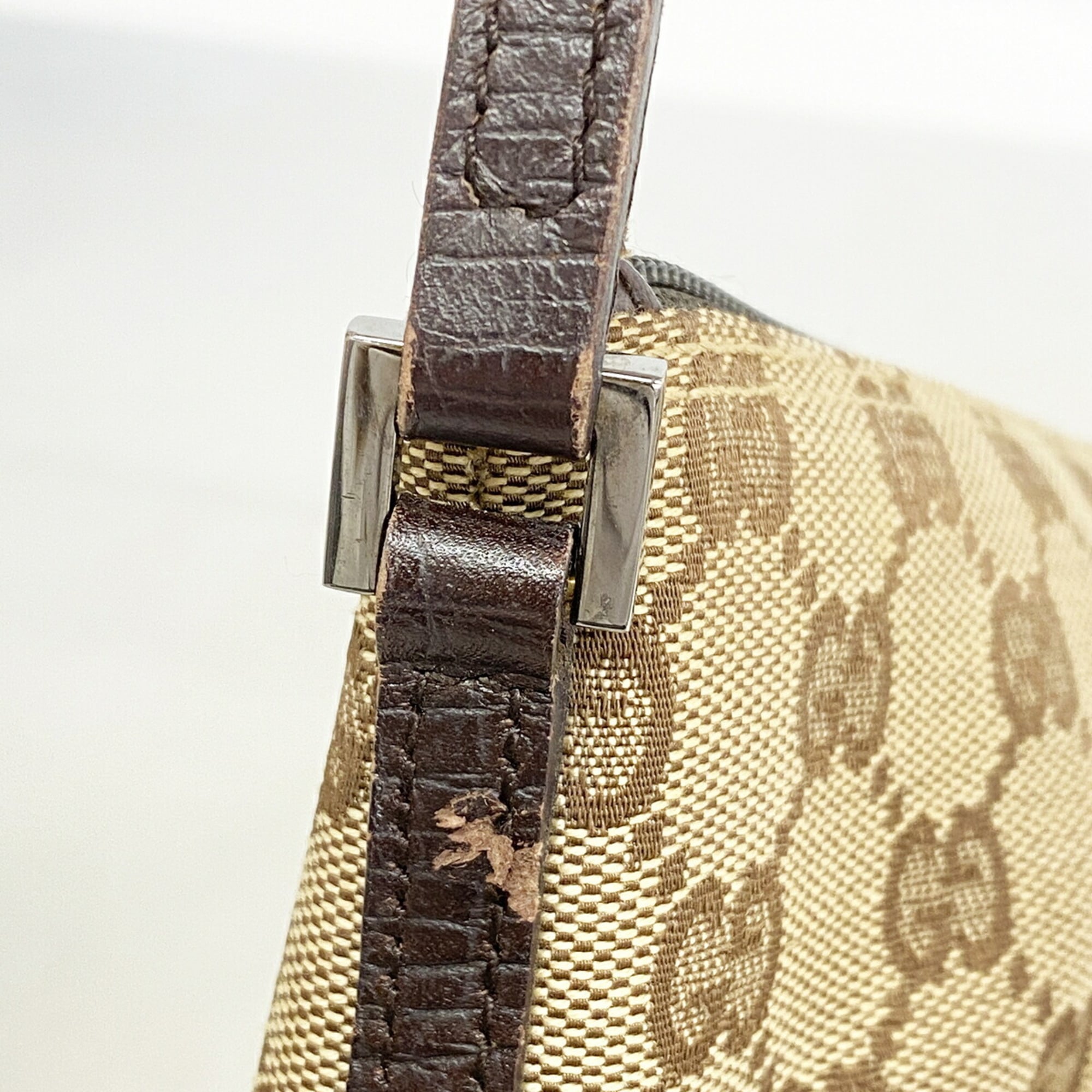 Gucci Brown Canvas Handbag (Pre-Owned)
