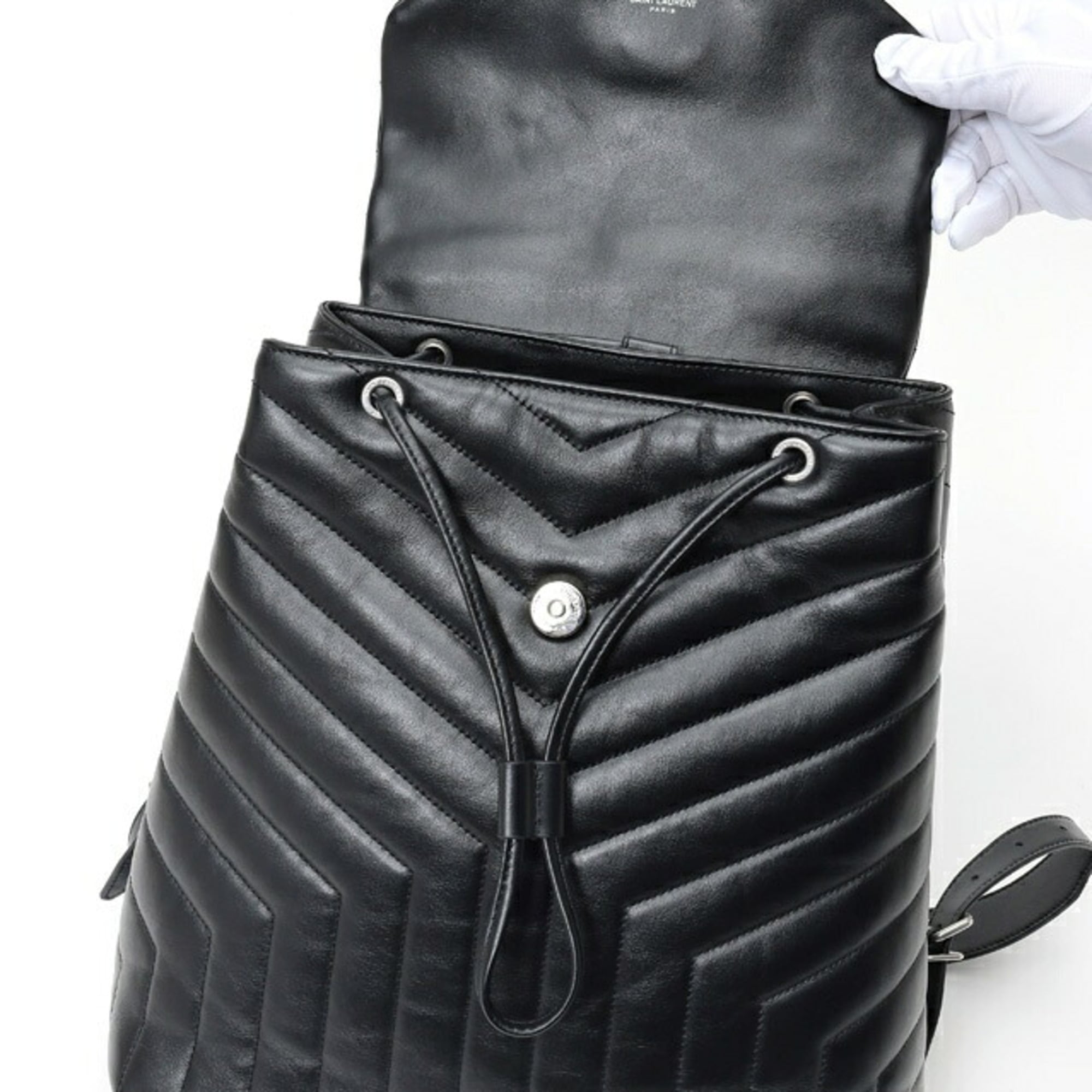 Saint Laurent Black Leather Backpack (Pre-Owned)