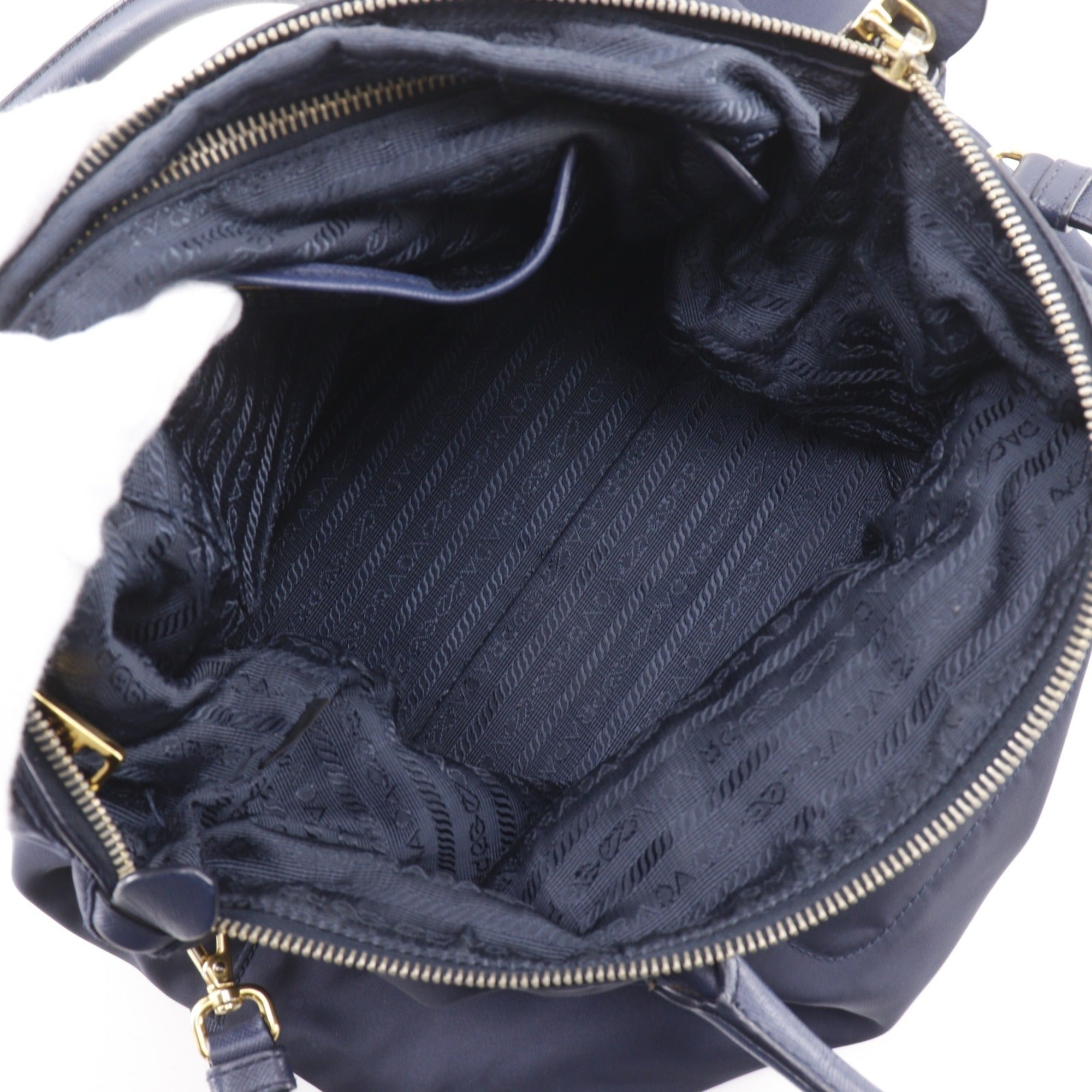 Prada Navy Nylon Handbag (Pre-Owned)