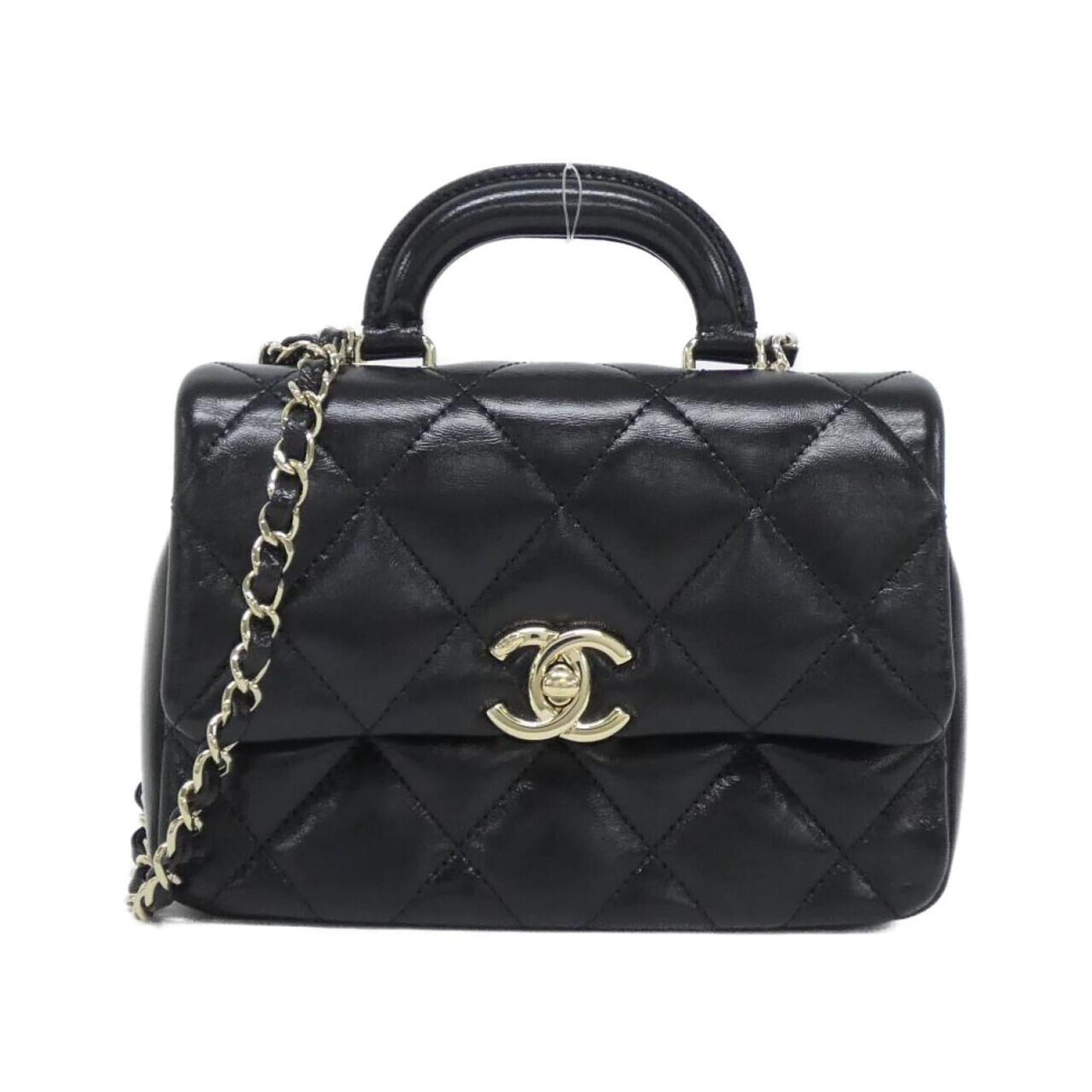 Chanel Black Leather Handbag (Pre-Owned)