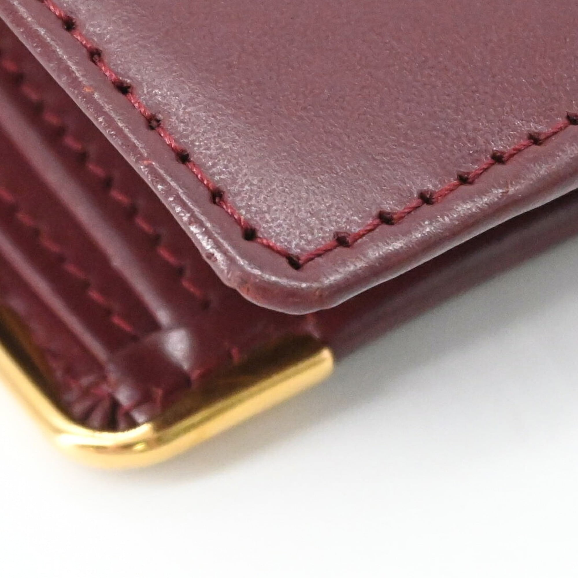Cartier Must Bordeaux Leather Wallet (Bi-Fold) (Pre-Owned)