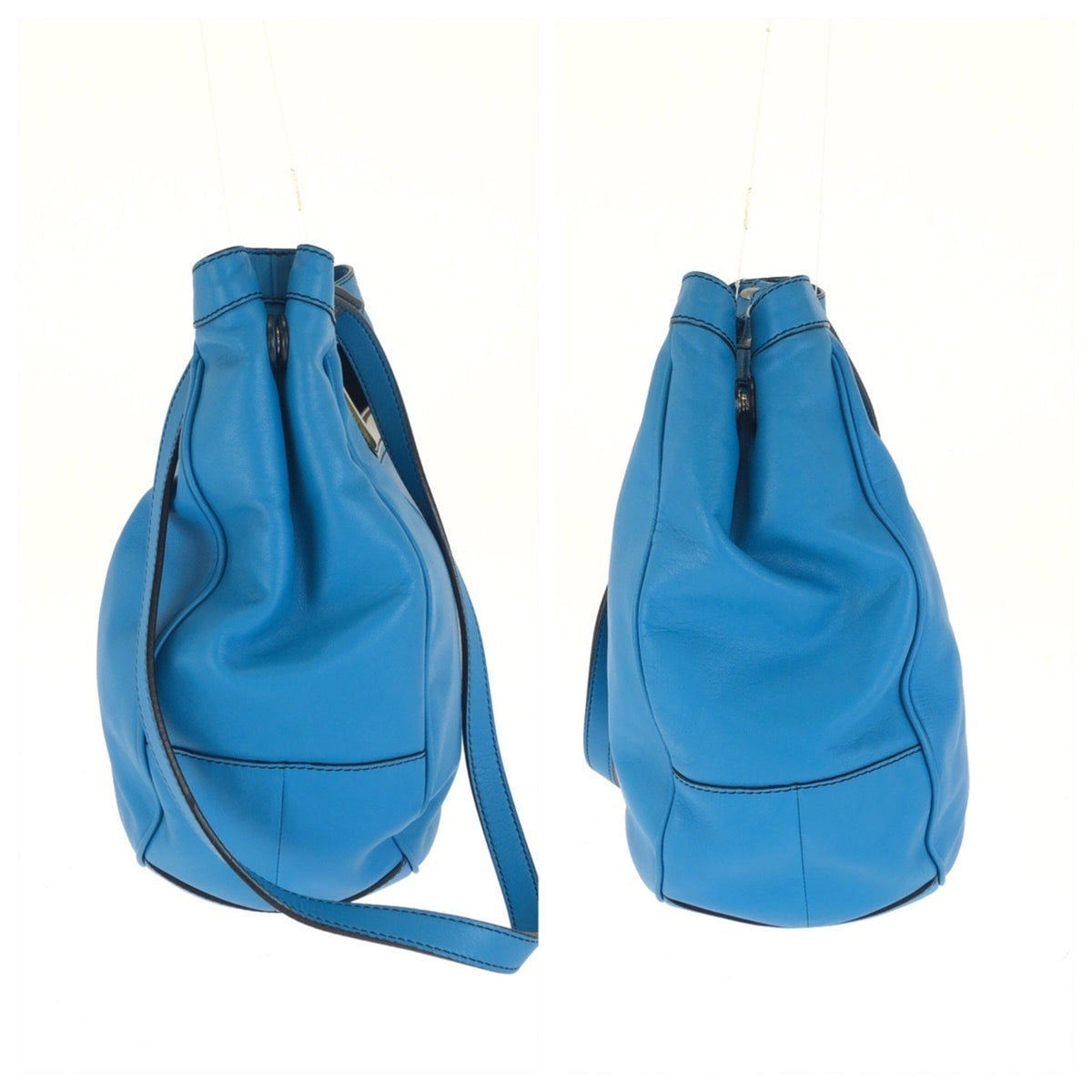 Loewe Blue Leather Handbag Shoulder Bag (Pre-Owned)