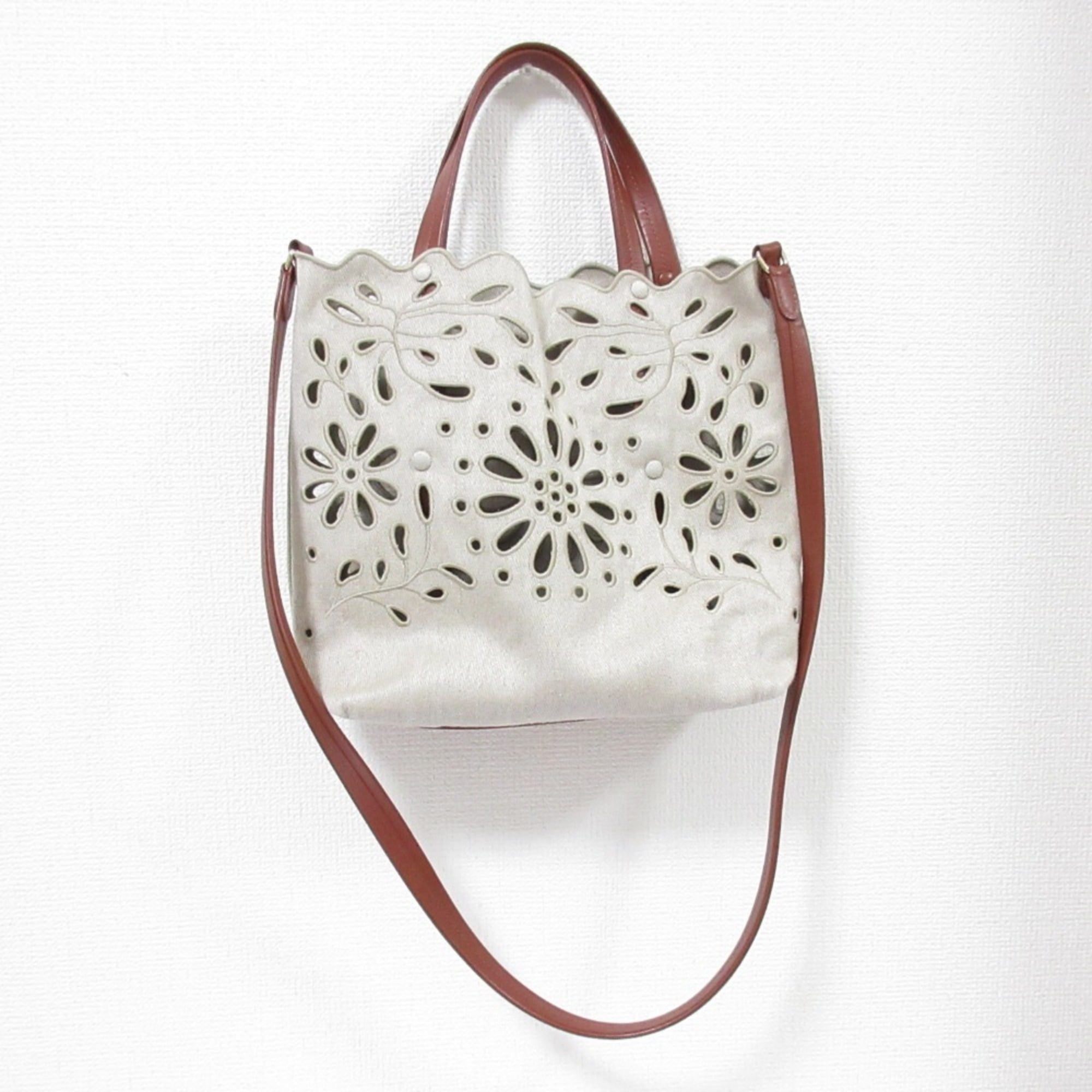 Chloé Beige Brown Shoulder Bag Tote Bag (Pre-Owned)