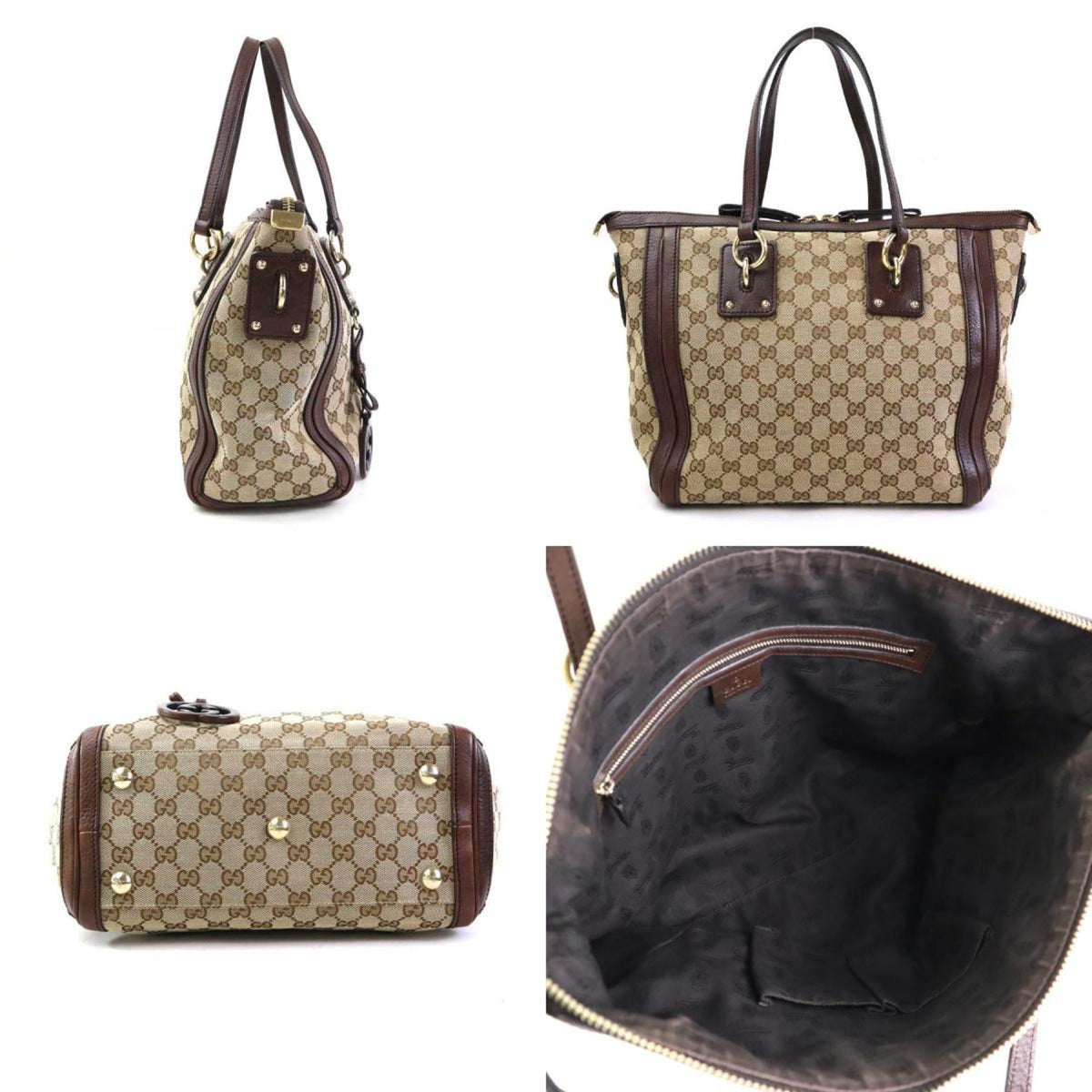 Gucci Brown Gg Canvas Handbag Shoulder Bag (Pre-Owned)