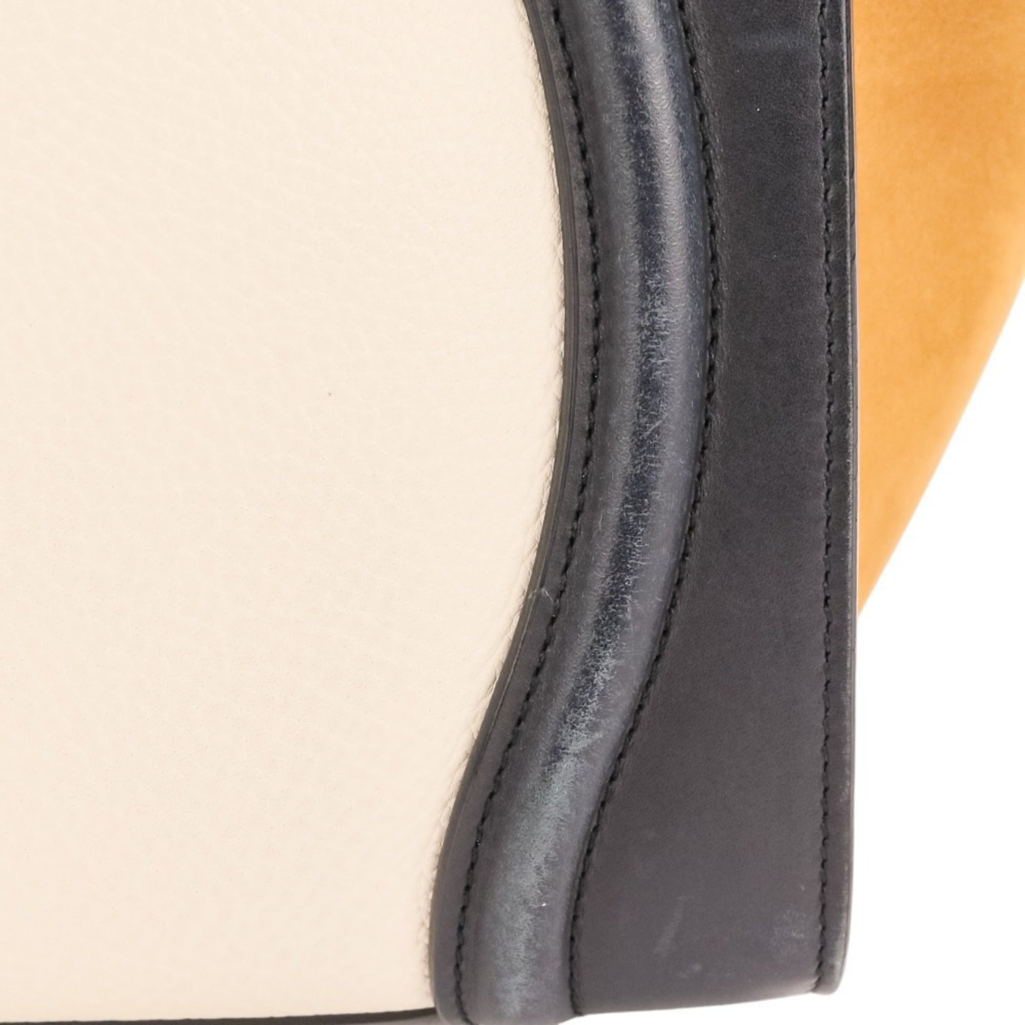 Celine Beige Black White Leather Handbag Tote Bag (Pre-Owned)