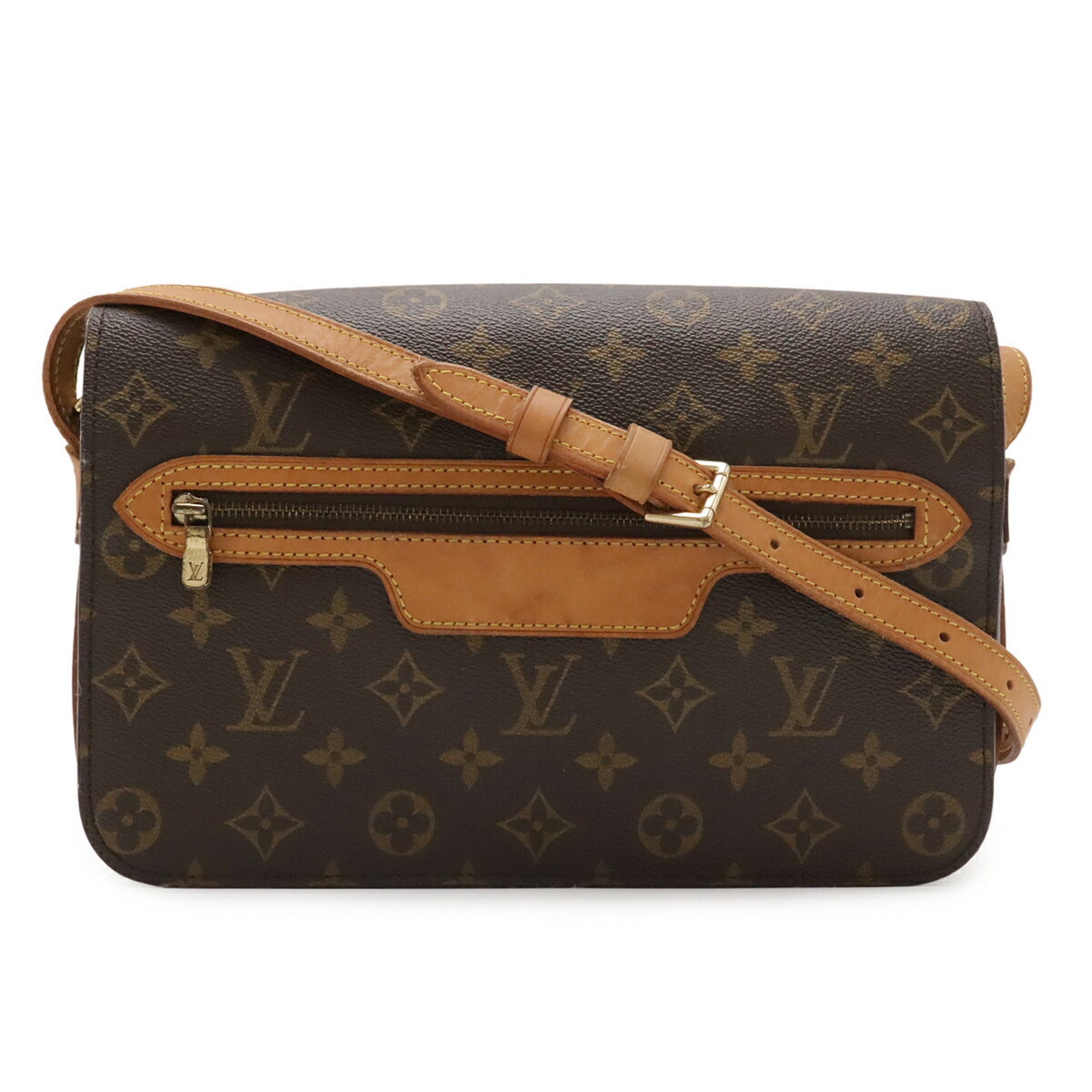 Louis Vuitton Brown Galle Monogram White Monogram Shoulder Bag (Pre-Owned)