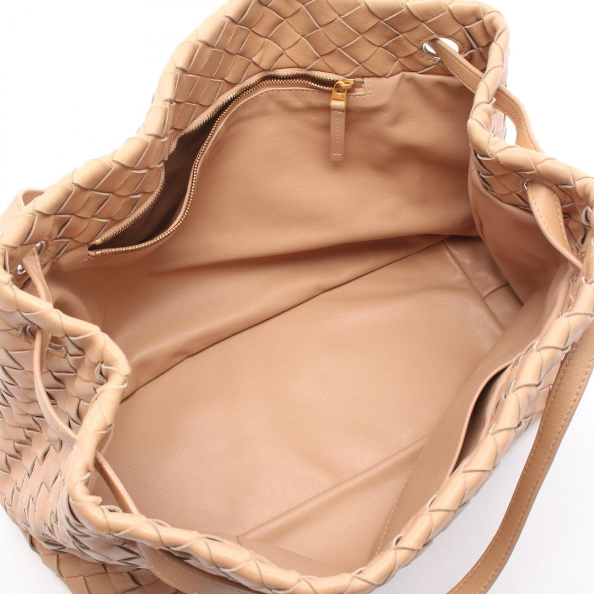 Bottega Veneta Beige Leather Handbag Tote Bag (Pre-Owned)