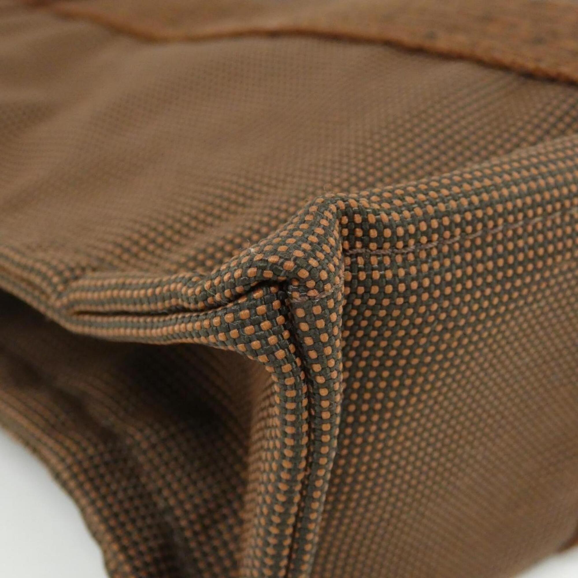 Hermes Brown Canvas Handbag (Pre-Owned)