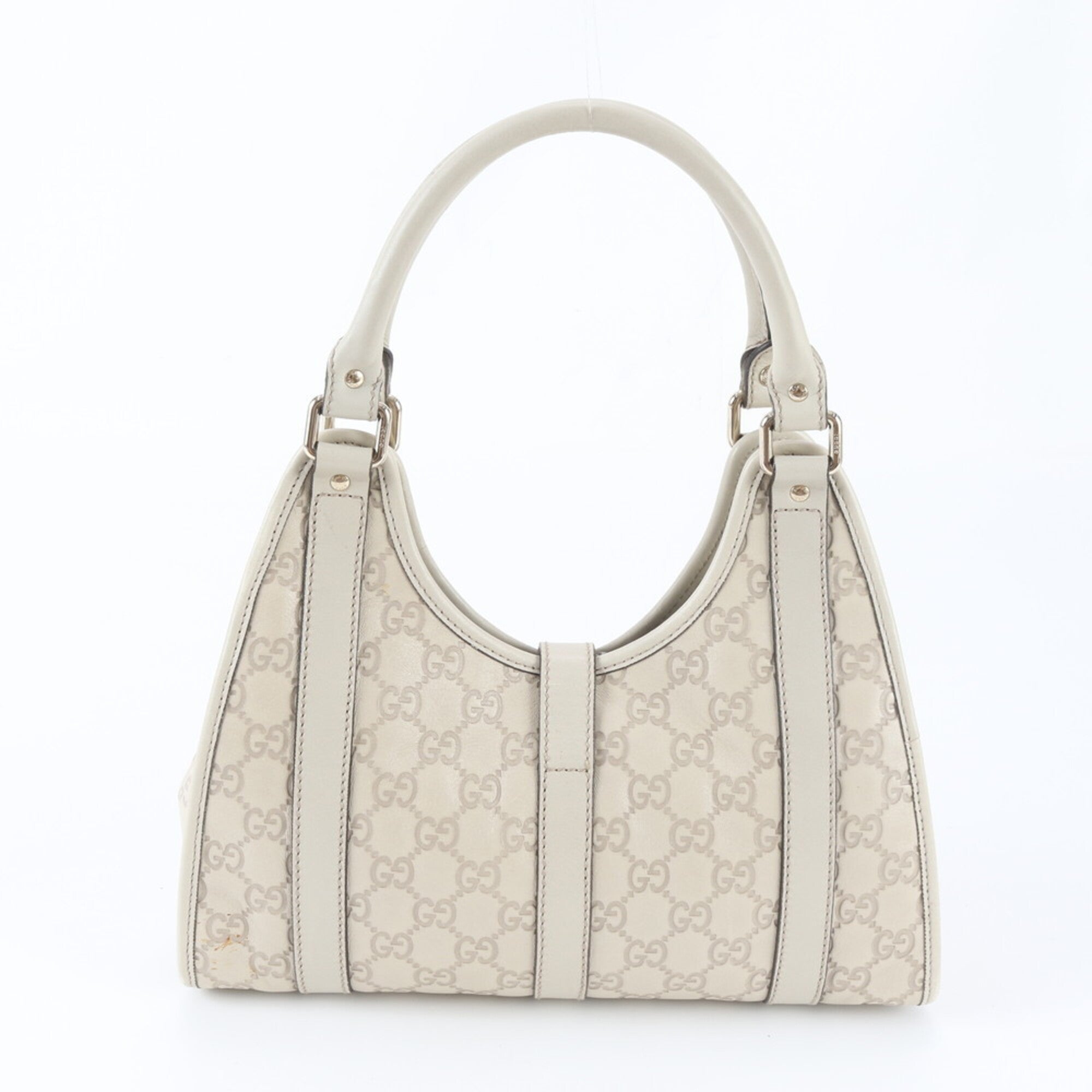 Gucci Guccissima White Leather Handbag (Pre-Owned)