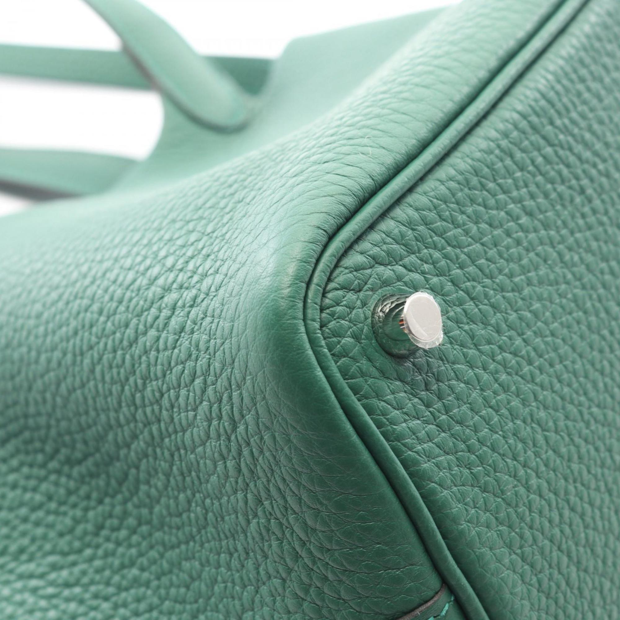 Hermes Green Taurillon Clemence Leather Leather Handbag (Pre-Owned)
