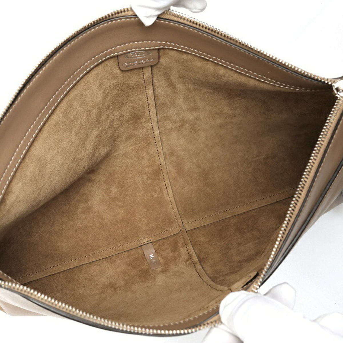 Tod's Beige Leather Clutch Bag Pouch (Pre-Owned)