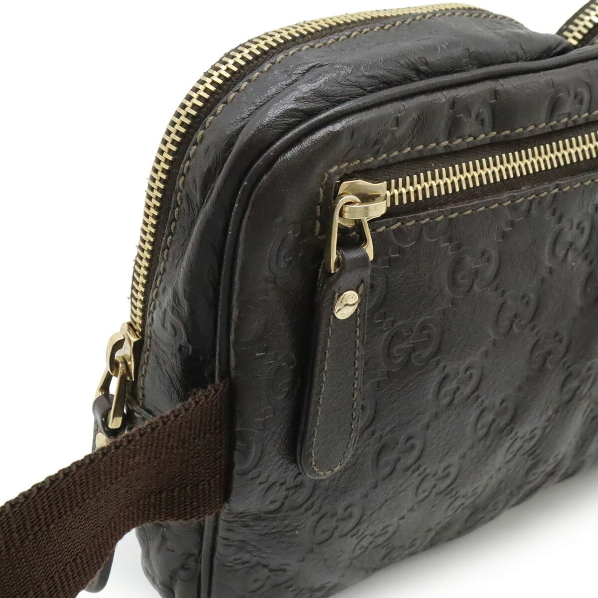 Gucci Dark Brown Leather Fanny Pack Pouch (Pre-Owned)