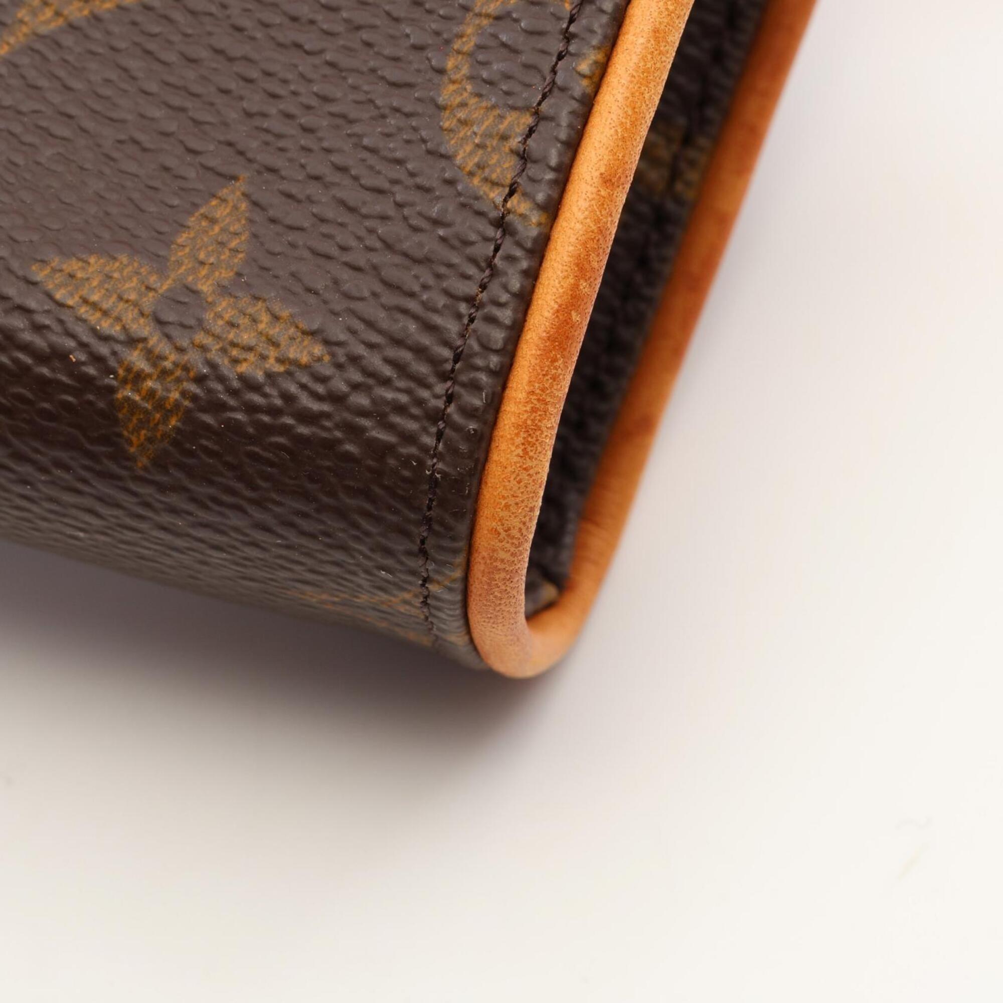 Louis Vuitton Monogram Brown Coated Canvas Leather Fanny Pack Handbag (Pre-Owned)