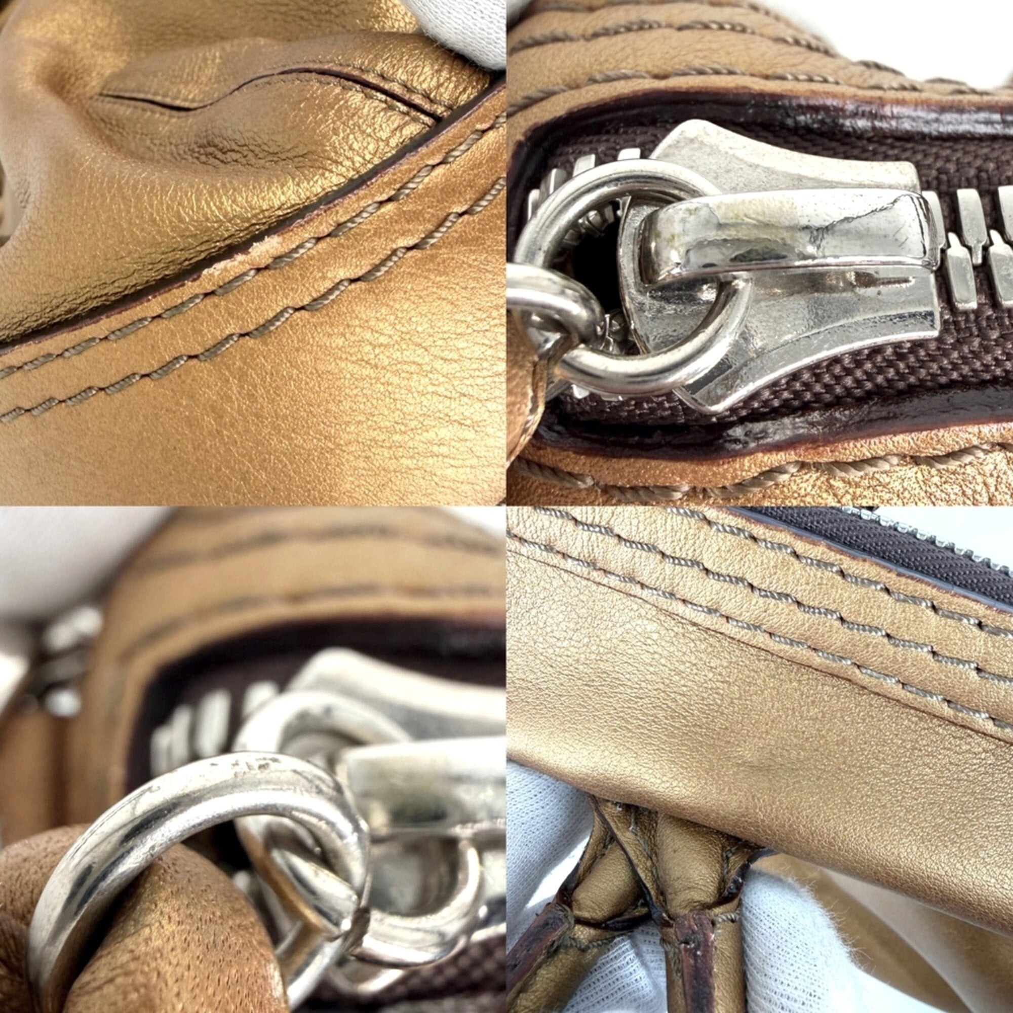 Loewe Bronze Leather Handbag Shoulder Bag (Pre-Owned)