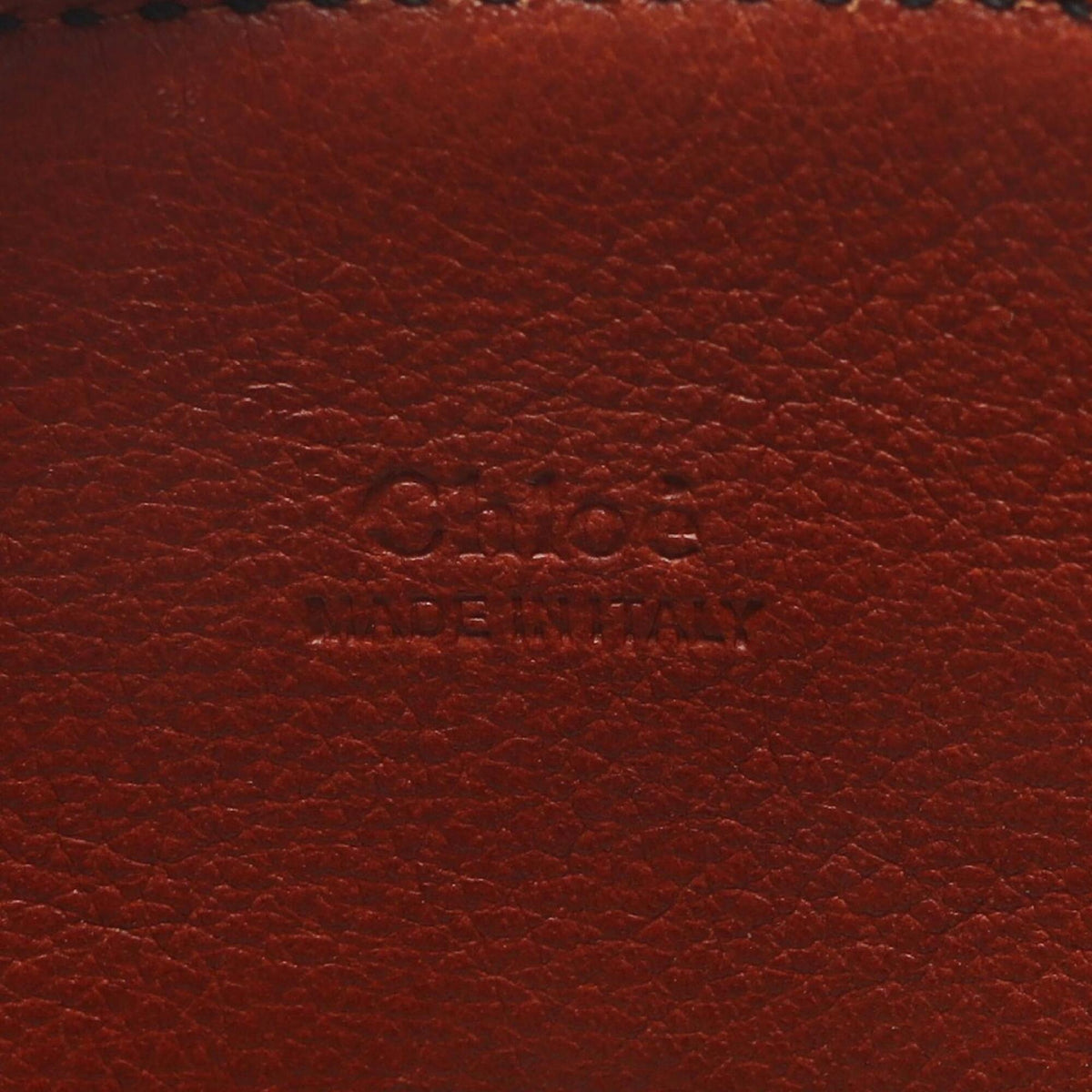Chloé Brown White Leather Cotton Handbag (Pre-Owned)
